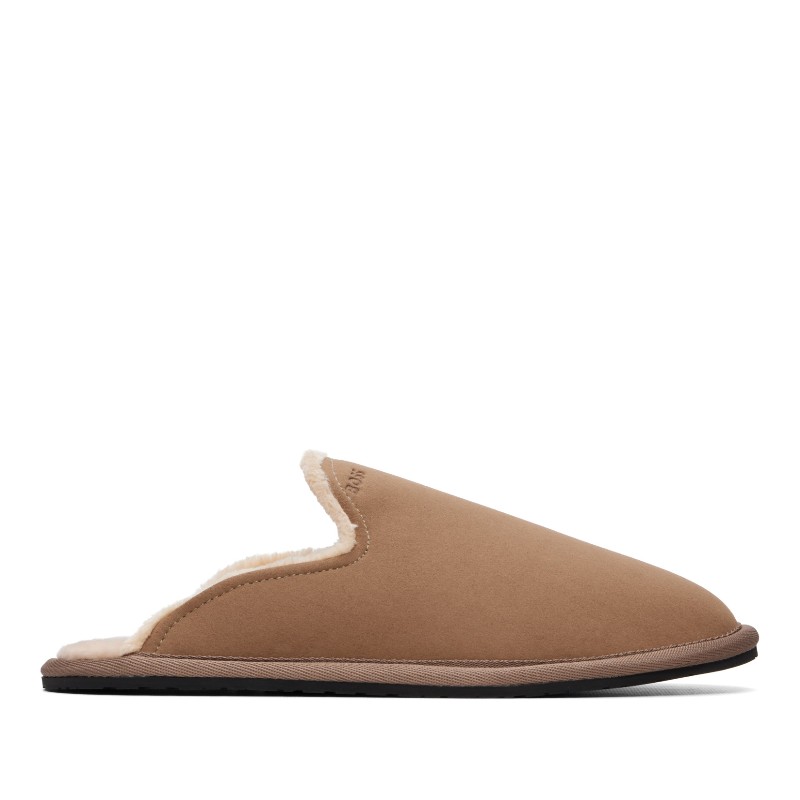 휴고보스 베이지 페이크 시어링 라인 슬리퍼 50573400 260-Medium Beige