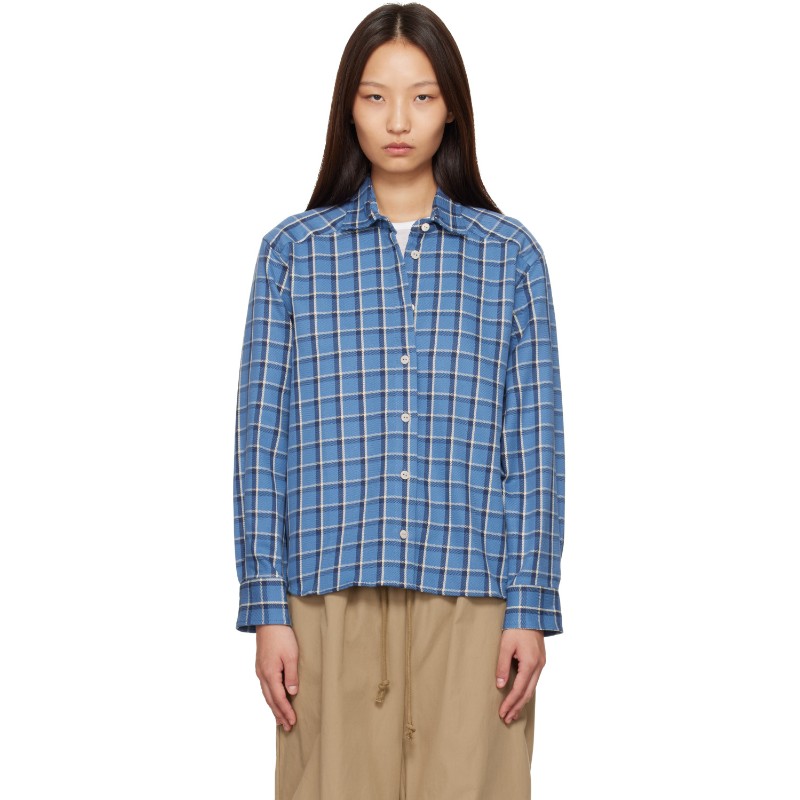 베이스레인지 블루 벤테 셔츠 Tsbe-Flp-Aw26 Eureka Plaid