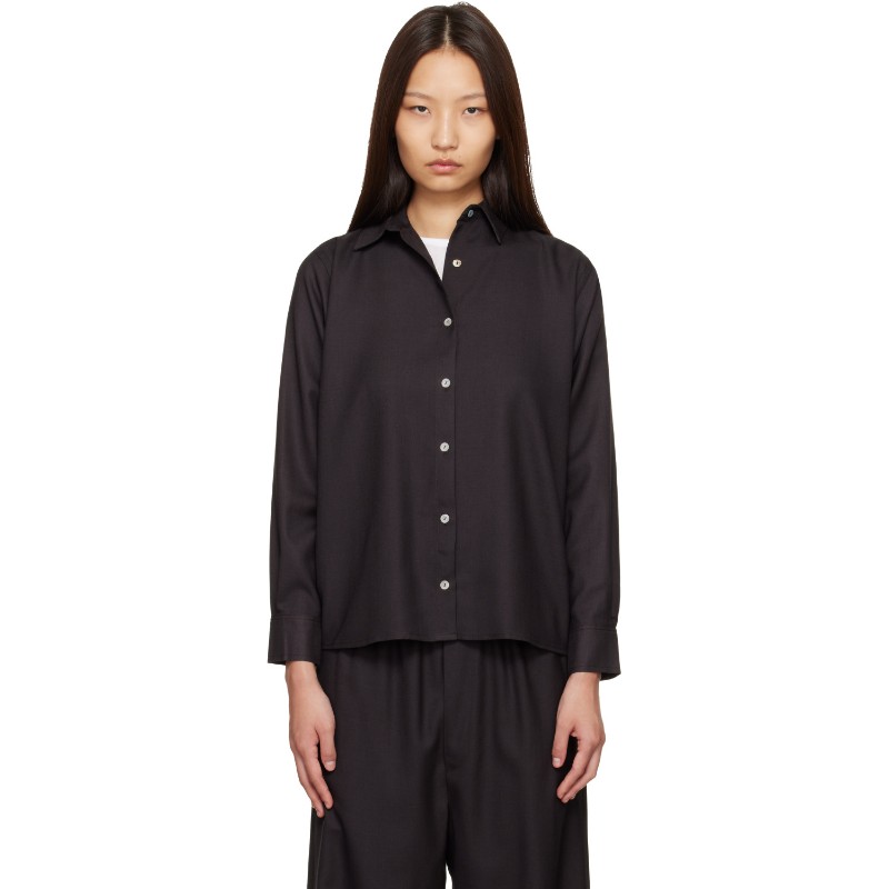베이스레인지 브라운 스토아 셔츠 Tsst-Wo-Aw26 Brown Black