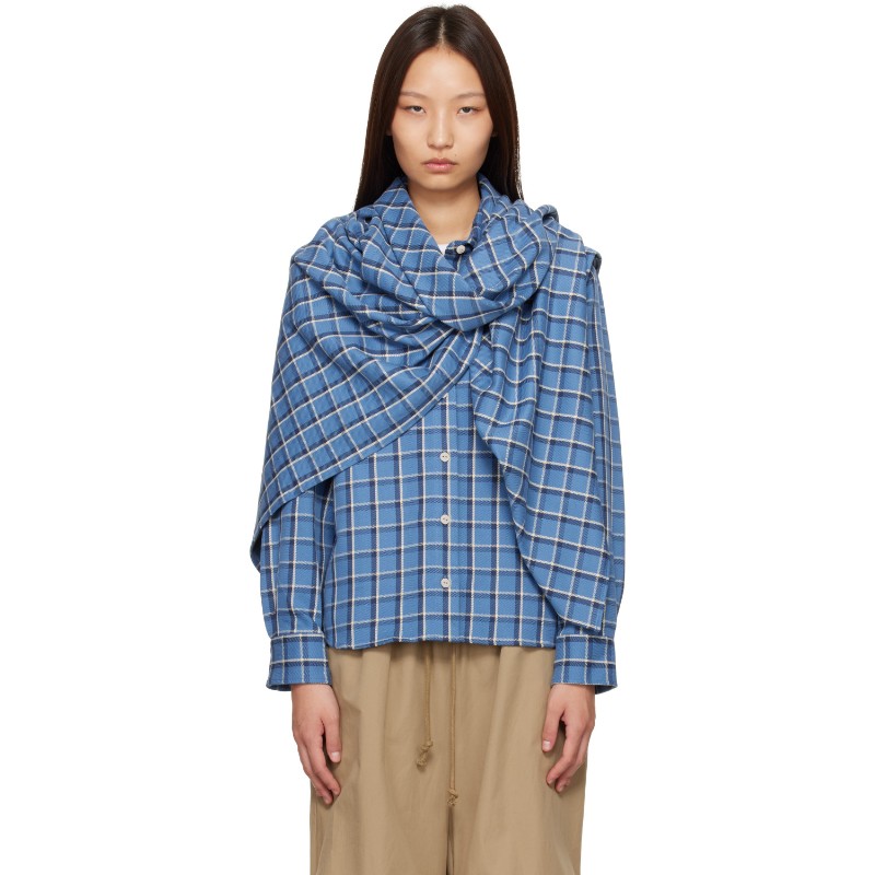 베이스레인지 블루 스넬 스카프 Acsns-Fl-Aw26 Eureka Plaid