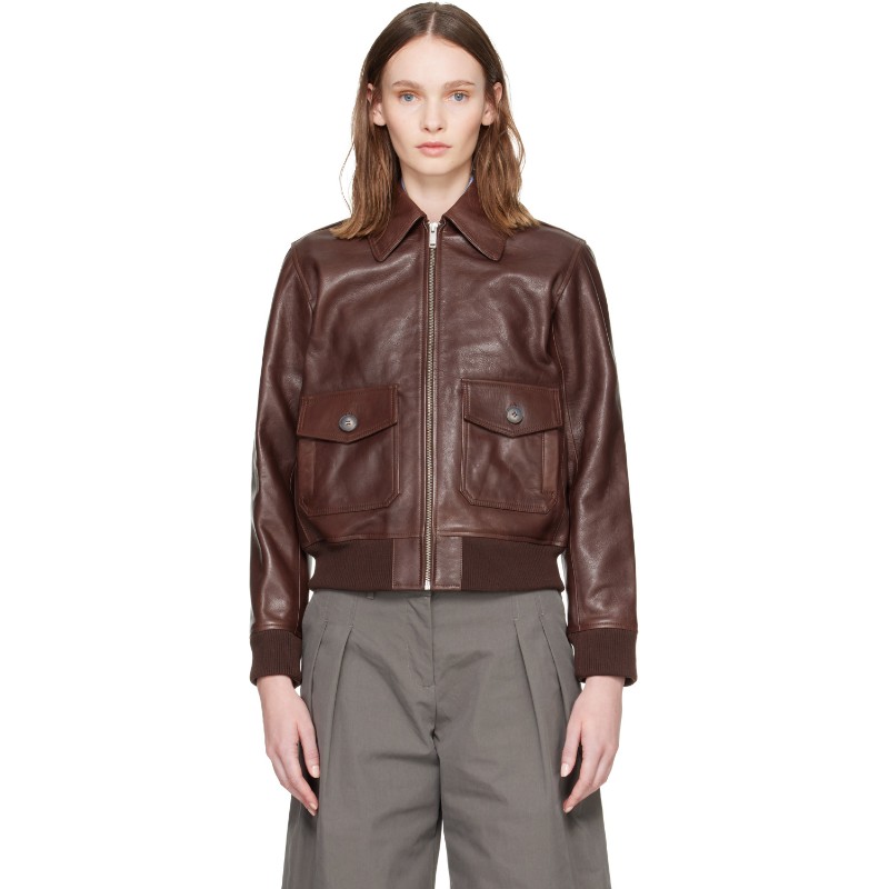 아페쎄 브라운 게일 가죽 재킷 PXCDG-F32052 CAA BROWN