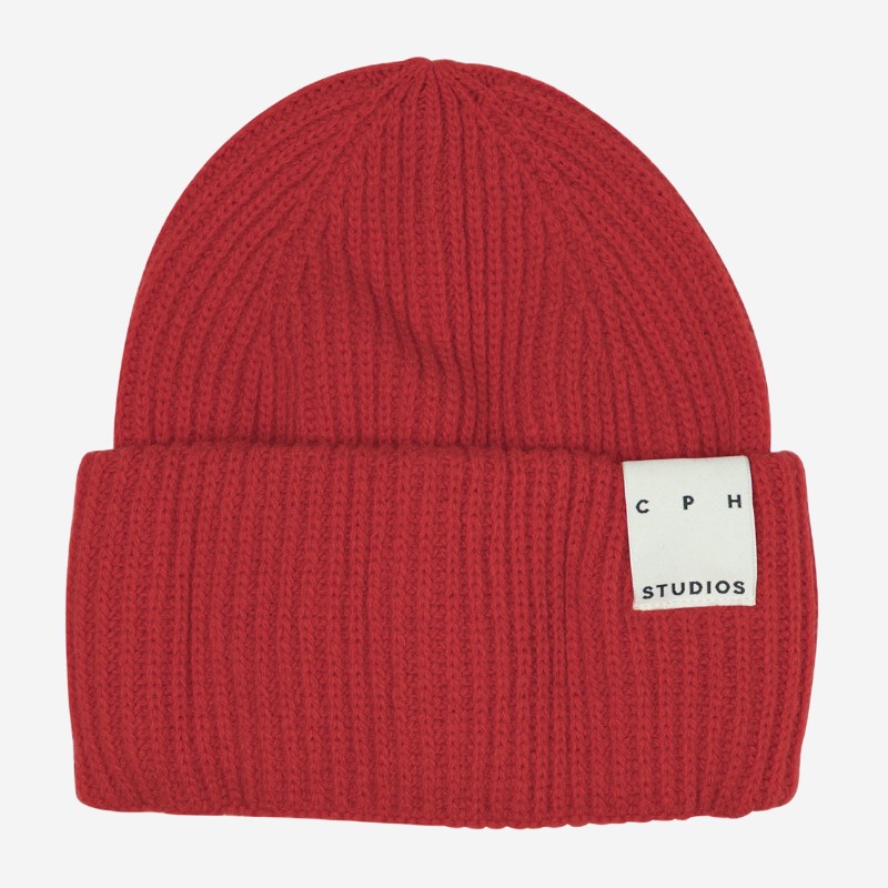 코펜하겐 울 골지 롤업 비니 F6CPHBEANIE3 RED