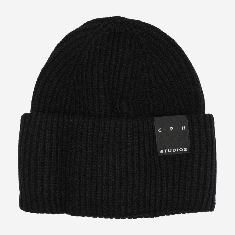 코펜하겐 울 골지 접이식 비니 F6CPHBEANIE3 BLACK