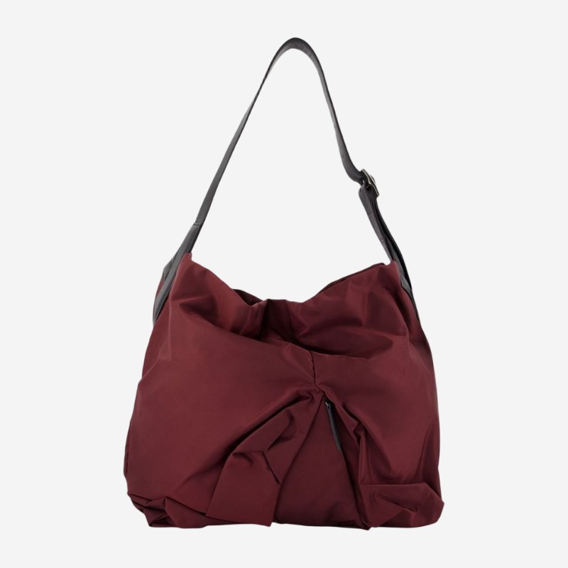요지야마모토 셔링 나일론 숄더백 KN3833 A71Z BORDEAUX