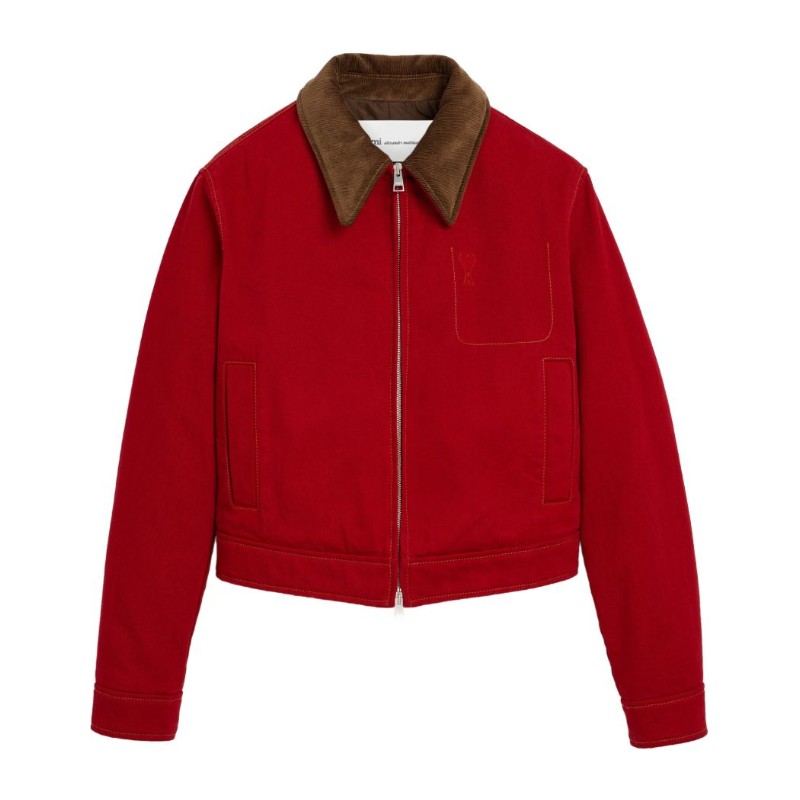 아미 코듀로이 칼라 데님 재킷 FJK920 DE0132A186