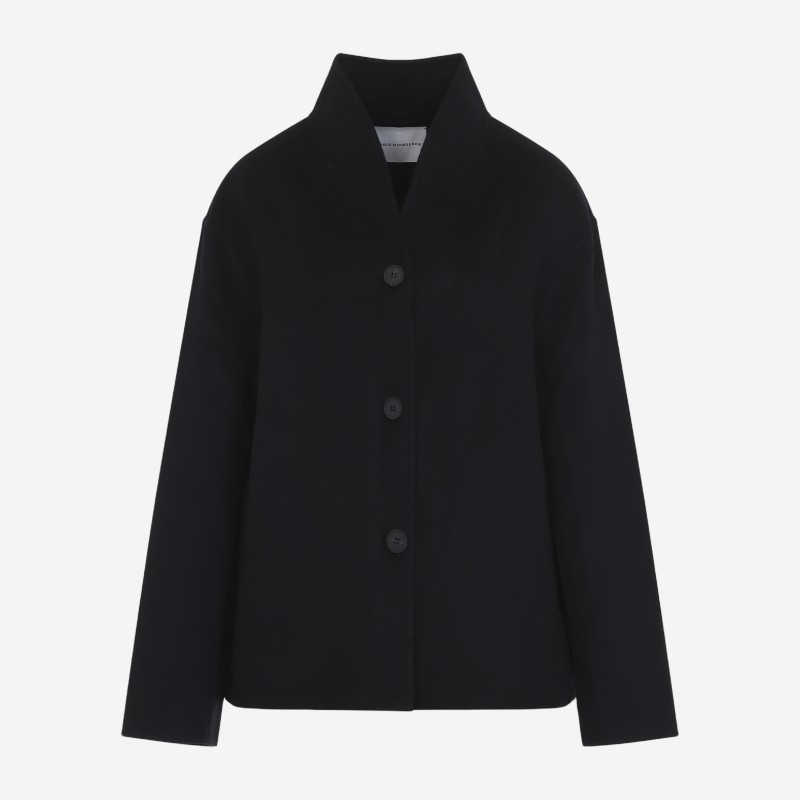 스튜디오니콜슨 라인 울 스탠드 칼라 박시 재킷 RHINESNW1872 DARKEST