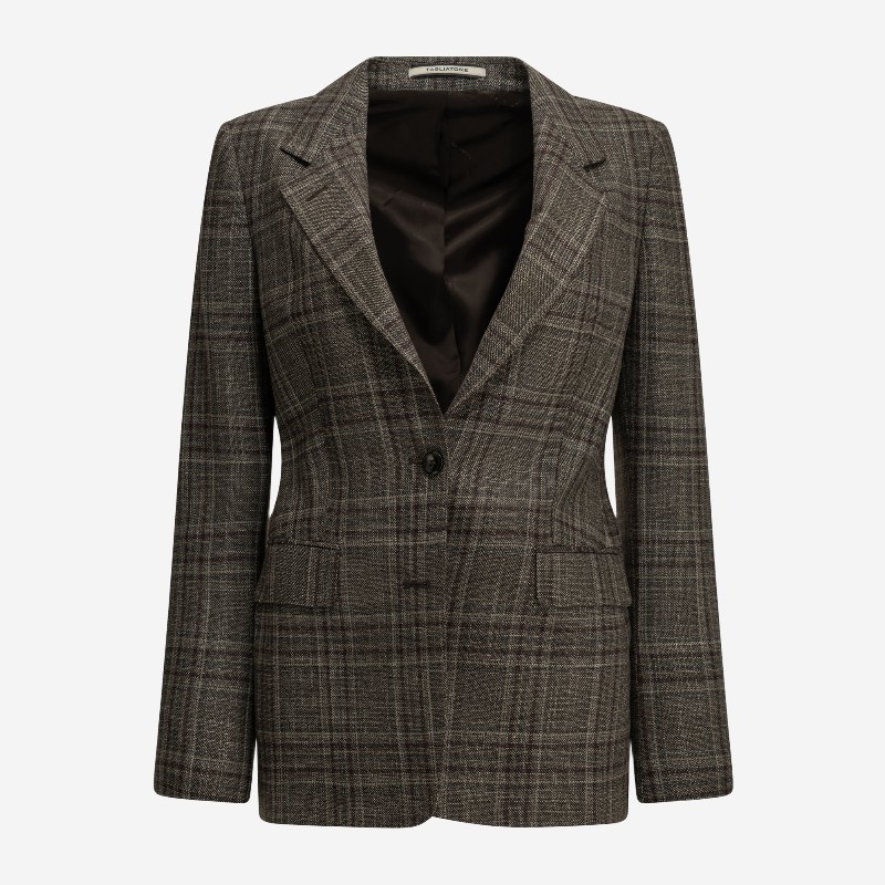 딸리아또레 파리 체크 울 실크 블레이저 JPARIGI12B070143C1150 BROWN
