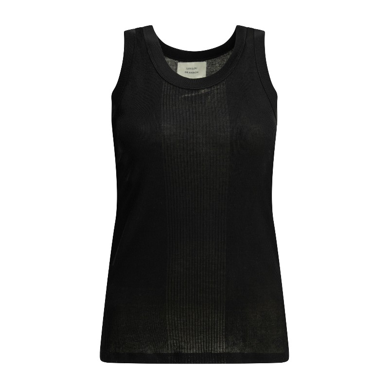 루루 드 시종 골지 민소매 티셔츠 LIMBA LDS BLACK