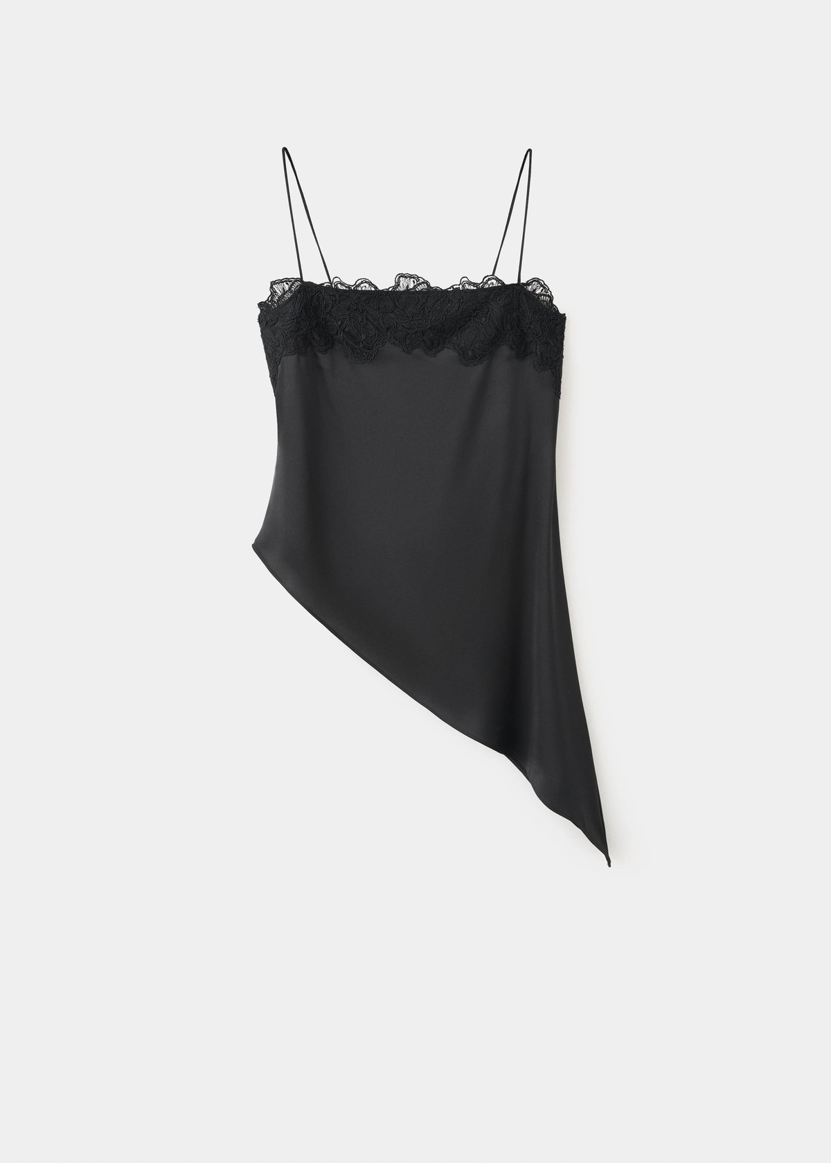 망고 레이스 슬립 캐미솔 탑 37037779_99 NEGRO