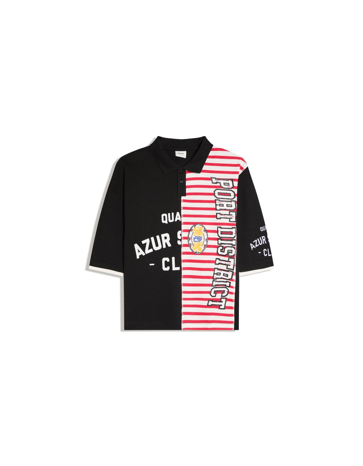 버쉬카 프린트 반팔 폴로 셔츠 2872/443 BLACK