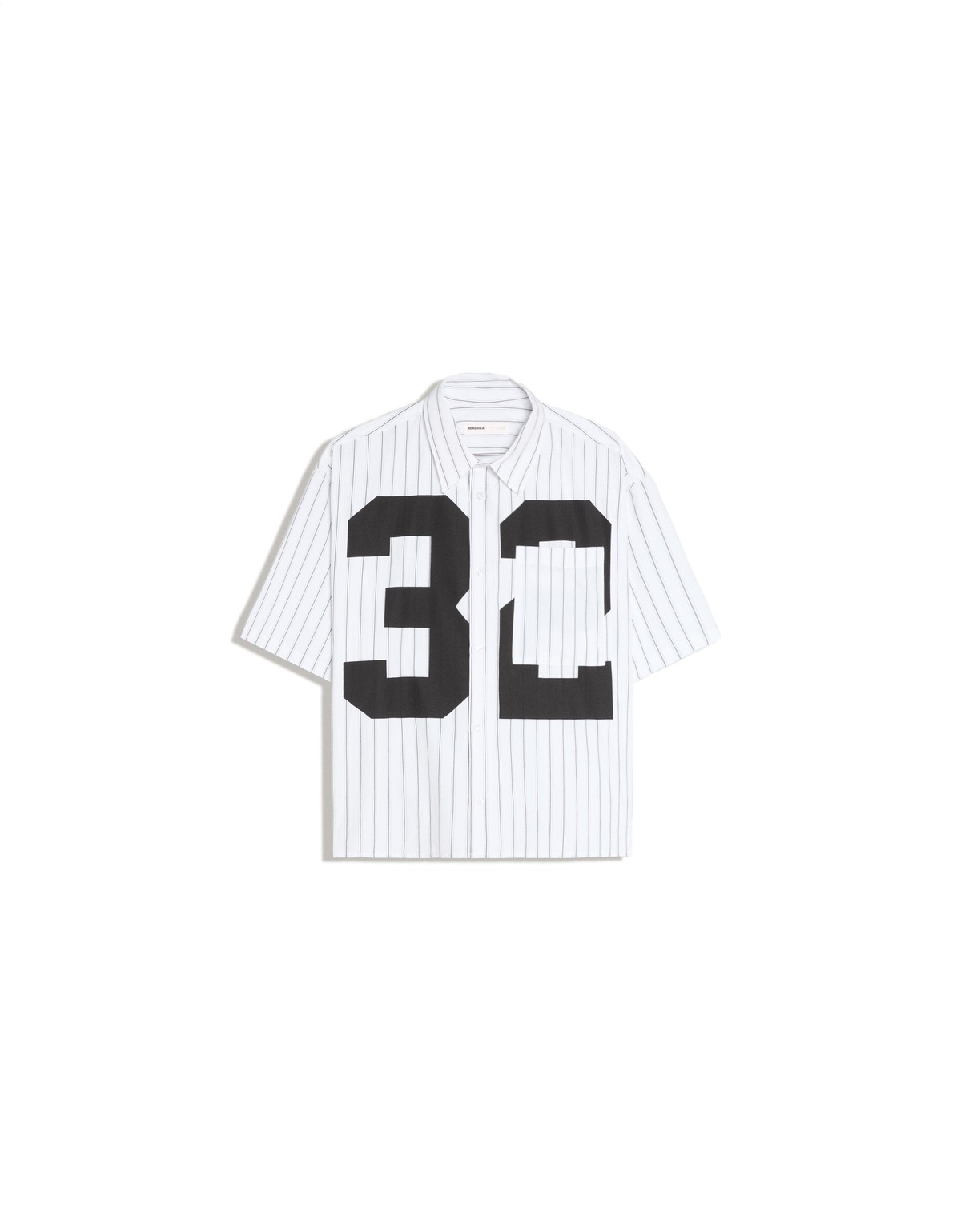 버쉬카 스트라이프 넘버 반팔 셔츠 3968/557 WHITE