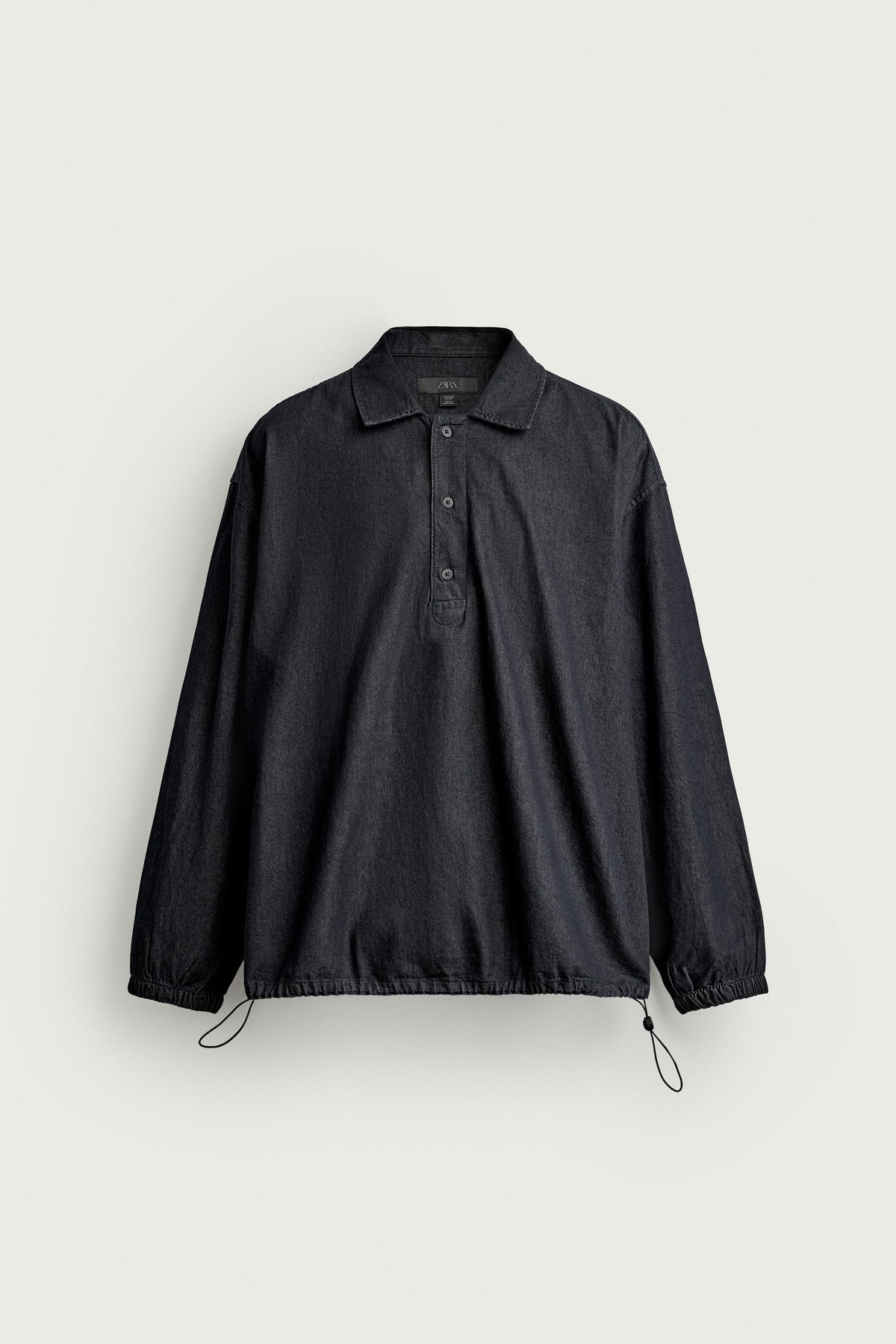 자라 릴렉스핏 데님 긴팔 폴로 셔츠 1820/352/405 INDIGO
