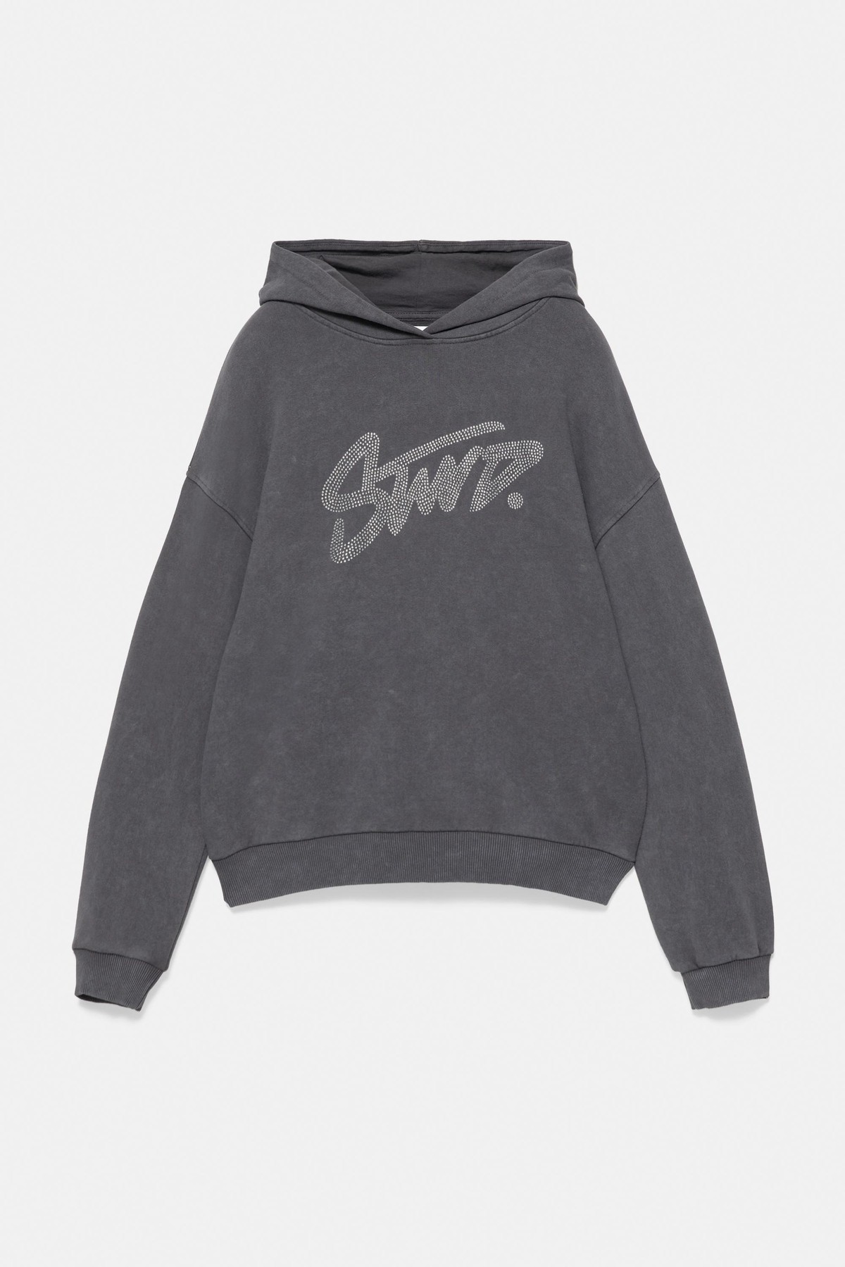 풀앤베어 라인스톤 그래픽 오버핏 후디 7558/329 ANTHRACITE GREY