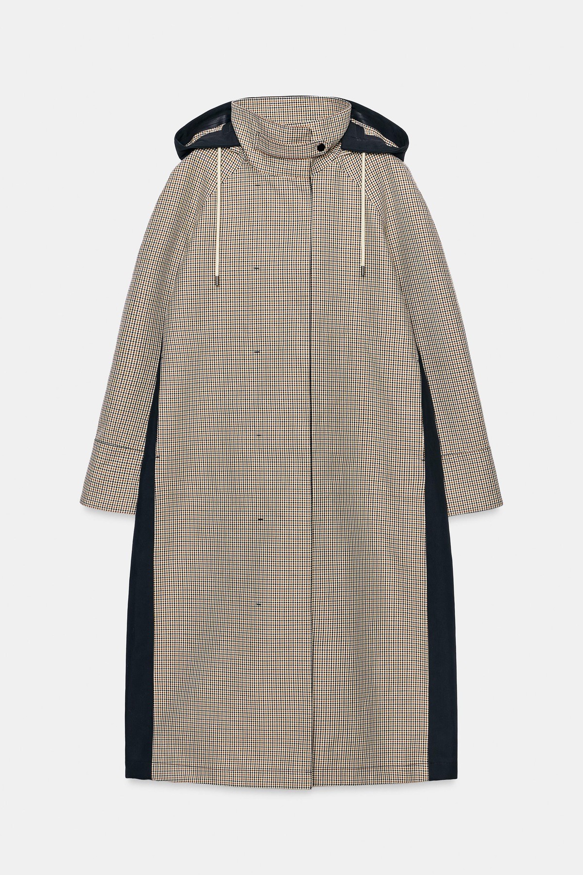 자라 탈착 후드 롱 트렌치 코트 3811/268/017 BROWN/WHITE