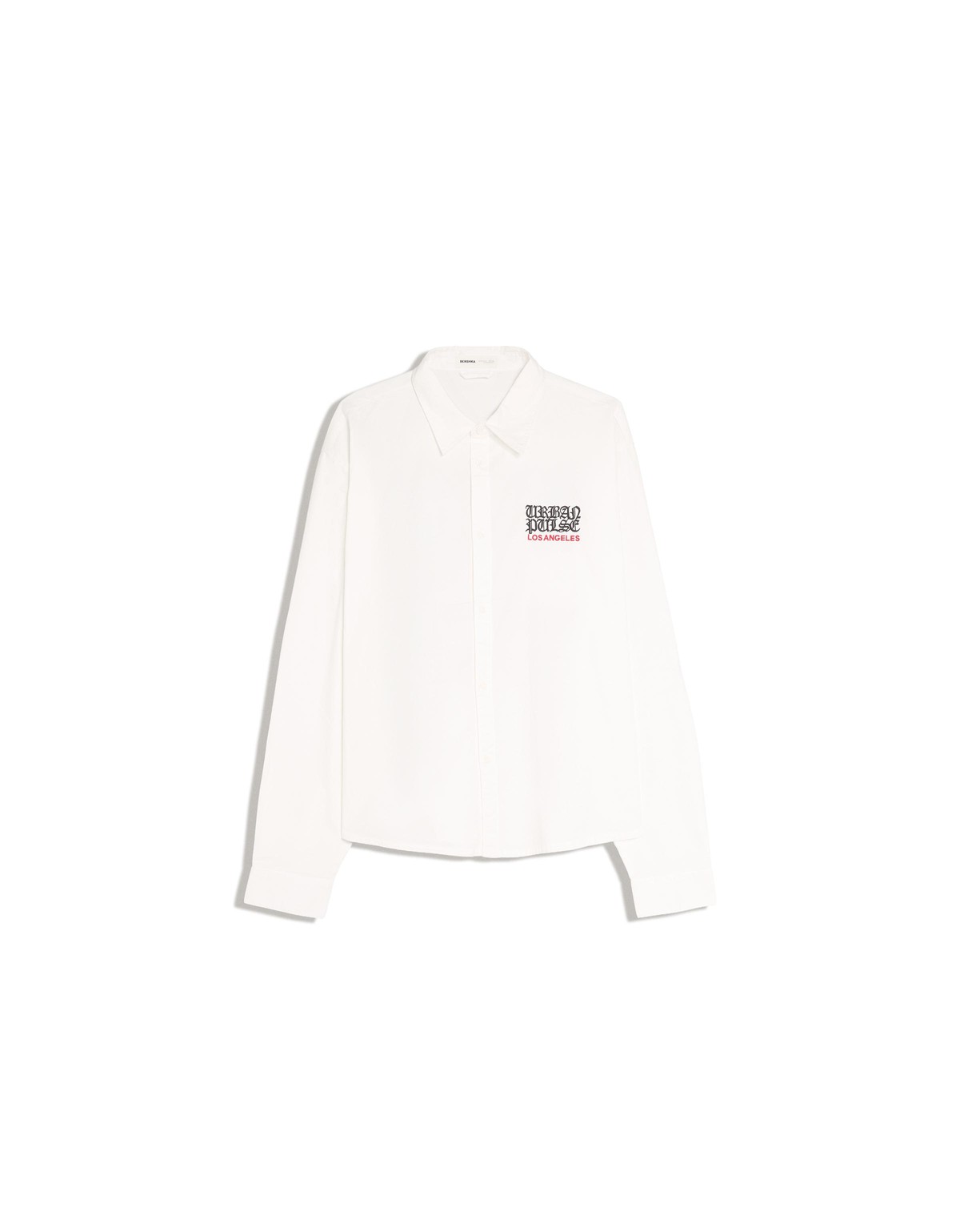 버쉬카 자수 로고 긴팔 셔츠 3422/335 WHITE