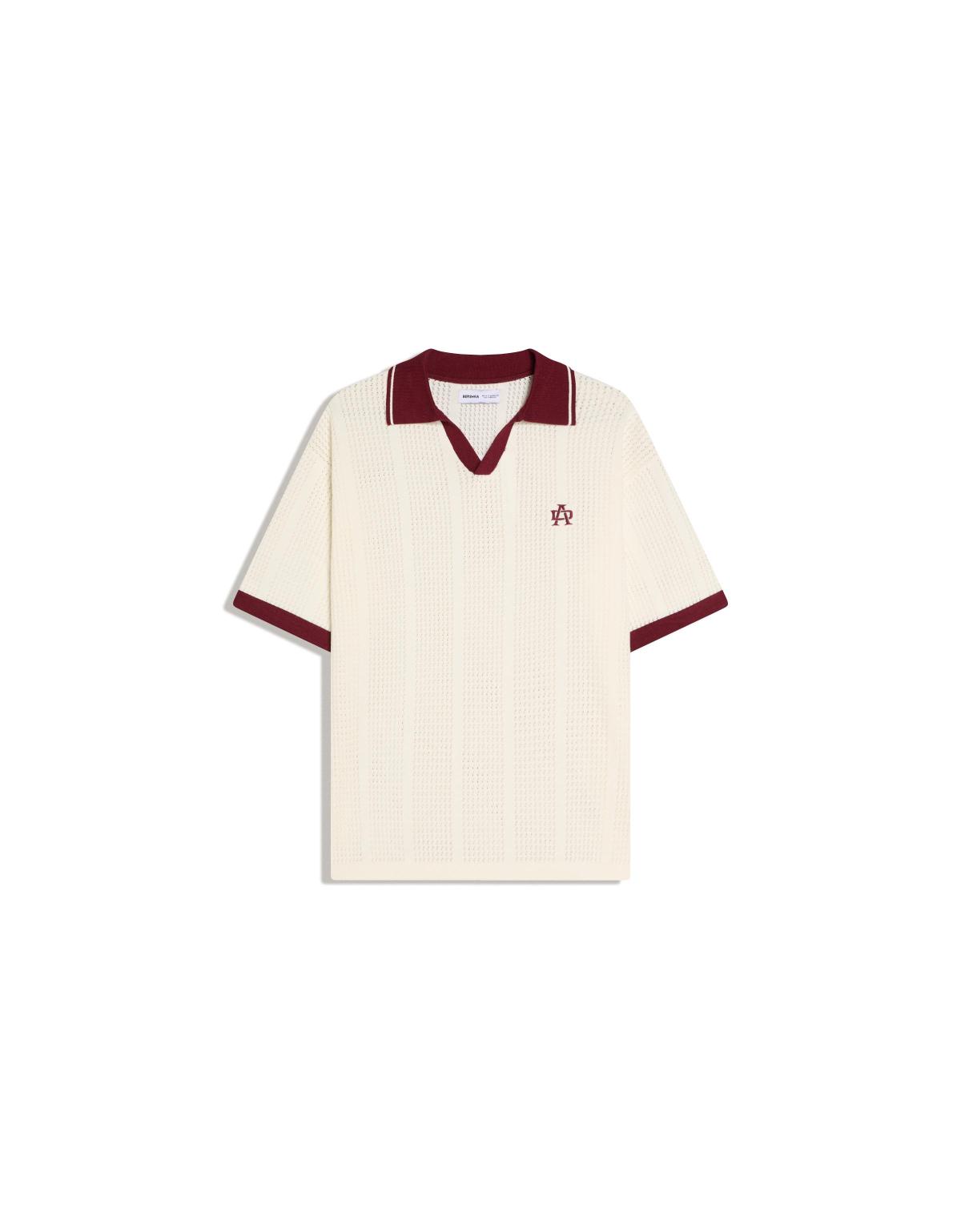 버쉬카 레트로 배색 프린트 반팔 폴로셔츠 1273/715 OFF WHITE
