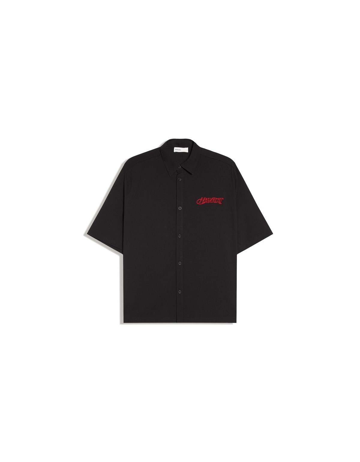 버쉬카 자수 포인트 반팔 셔츠 2841/710 BLACK