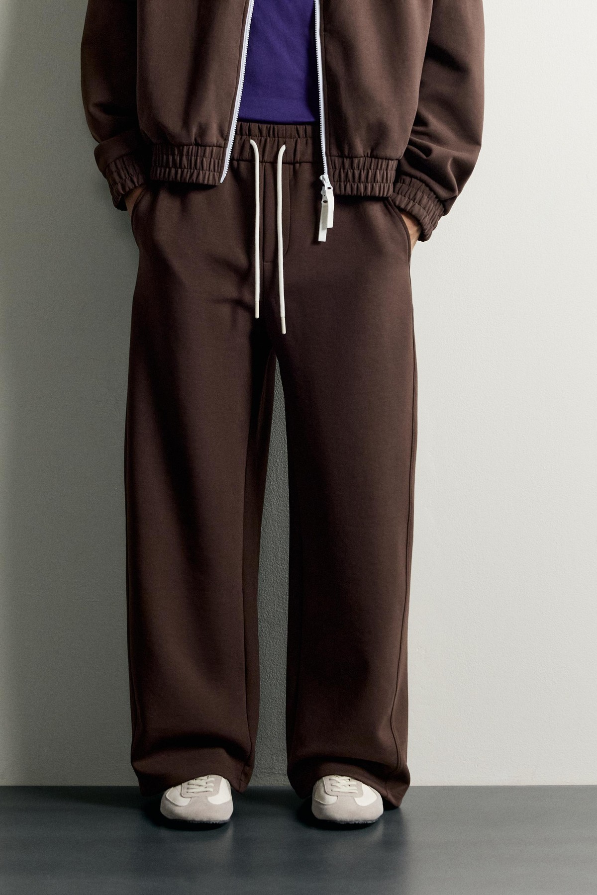 자라 릴렉스핏 테크니컬 트랙 팬츠 1437/352/700 BROWN