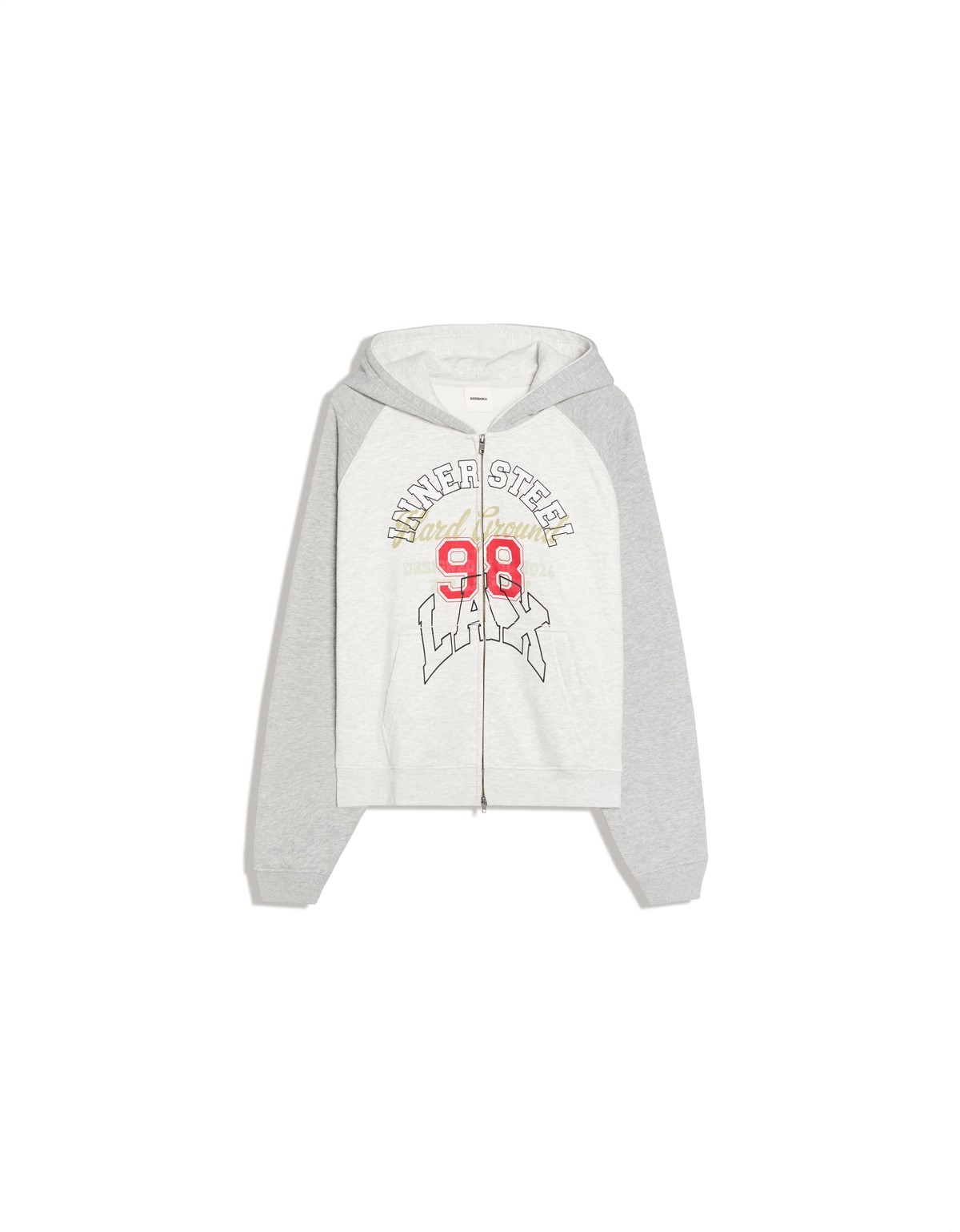 버쉬카 래글런 그래픽 프린트 후드 집업 3291/732 GREY