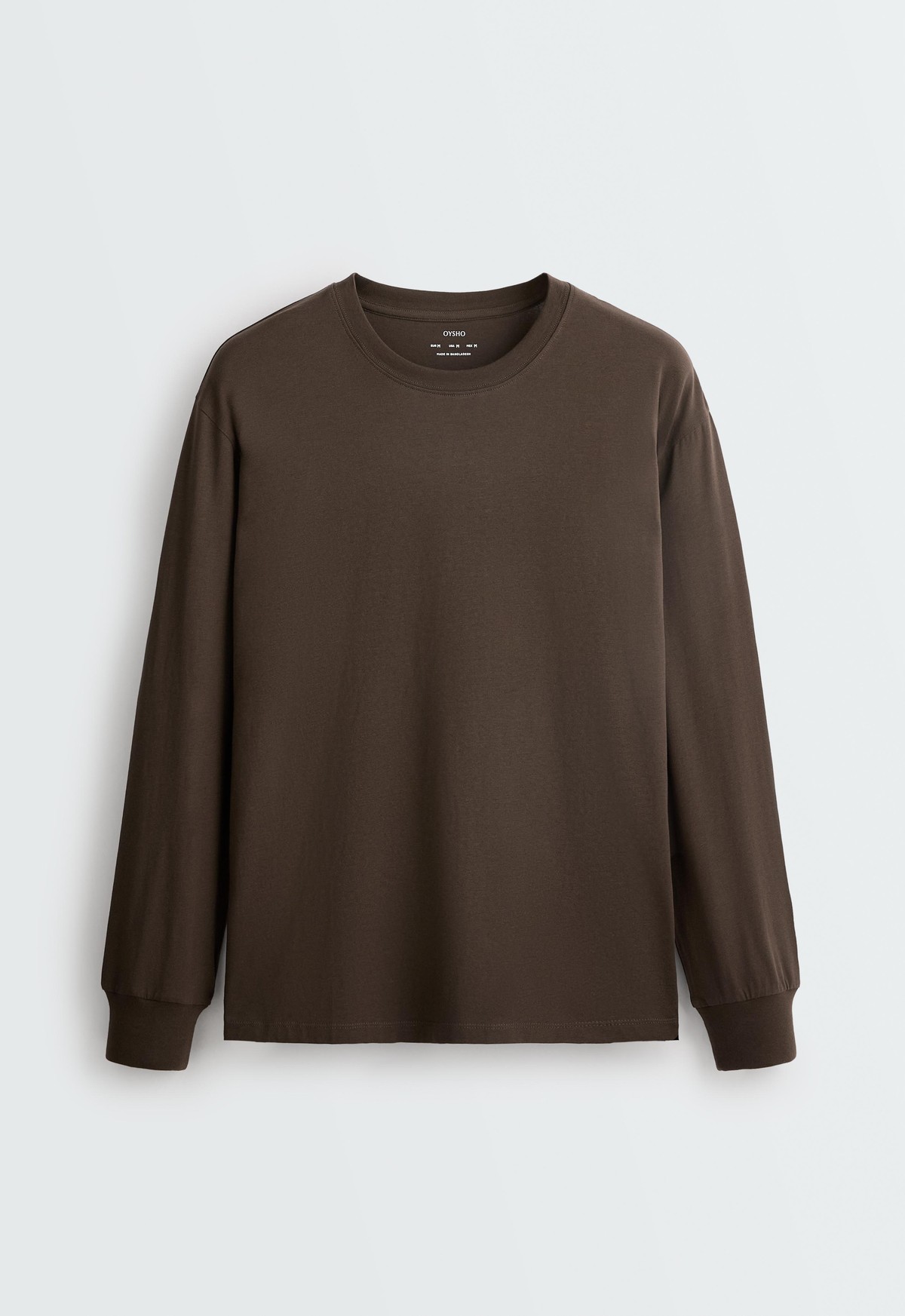 오이쇼 오버사이즈 코튼 혼방 긴팔 티셔츠 5439/946/753 BROWN