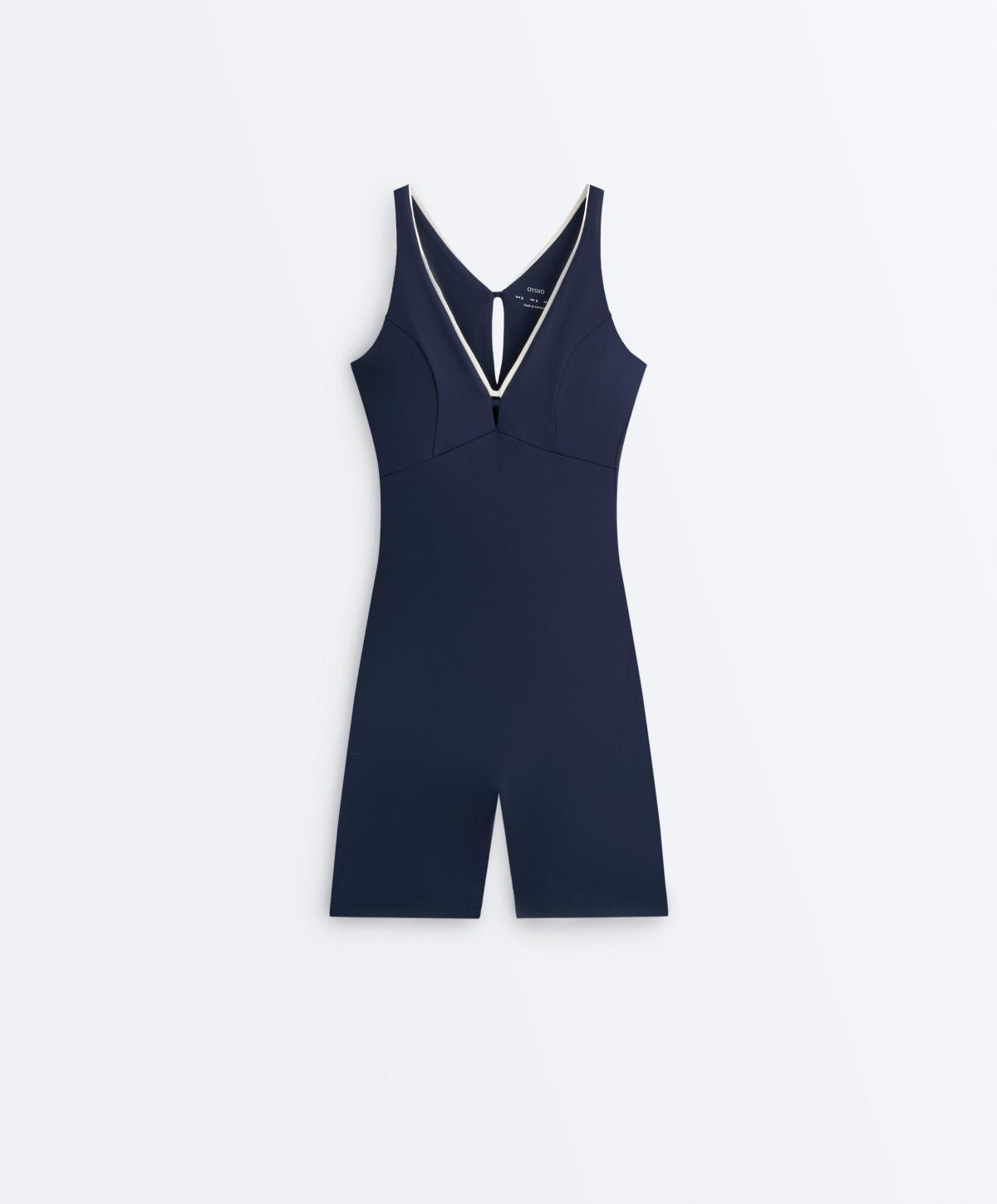 오이쇼 브라 내장 브이넥 숏 점프수트 5030/332/408 NAVY BLUE