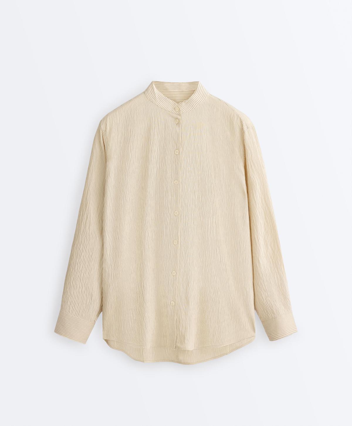 오이쇼 모달 블렌드 스트라이프 긴팔 셔츠 5354/109/299 PALE ECRU