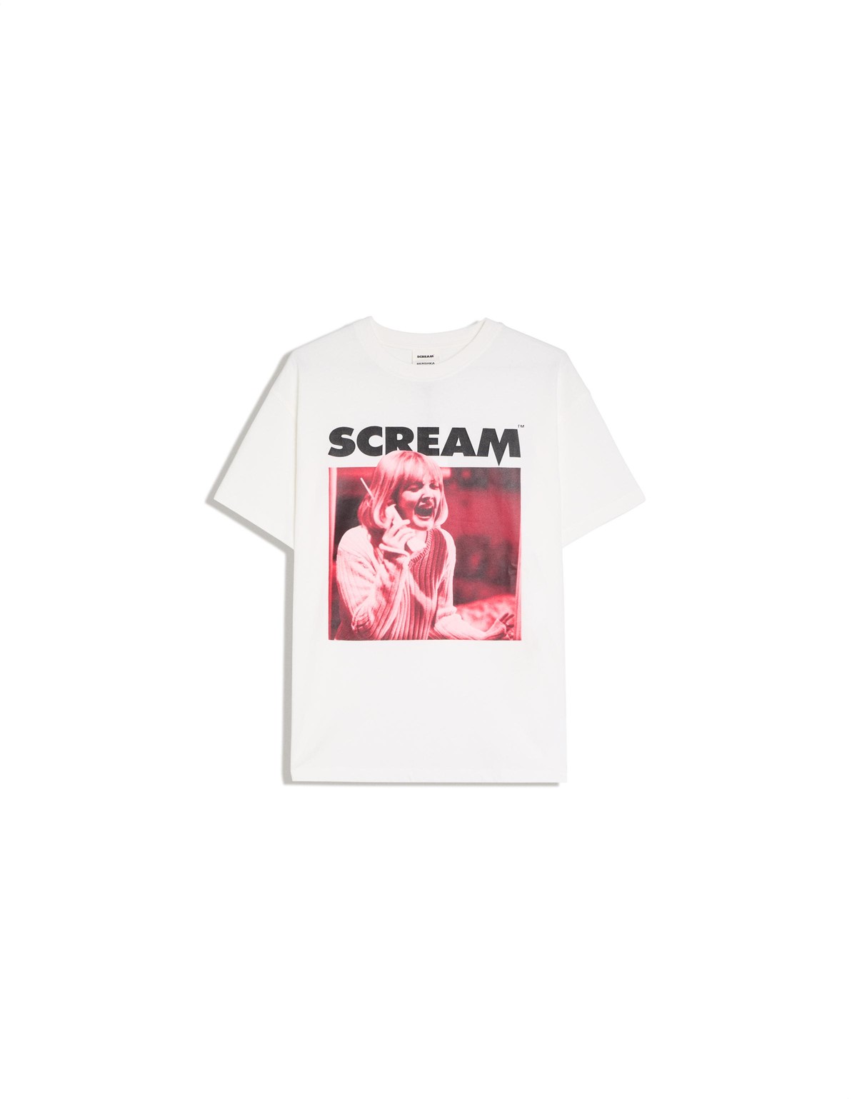 버쉬카 스크림 프린트 라운드넥 반팔 티셔츠 4883/213 OFF WHITE