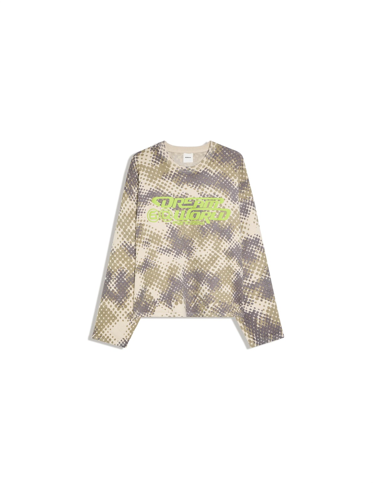 버쉬카 라운드넥 프린트 니트 스웨터 4151/376 KHAKI