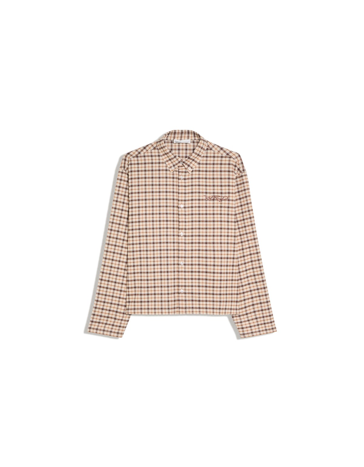 버쉬카 자수 포인트 체크 긴팔 셔츠 4163/710 BROWN