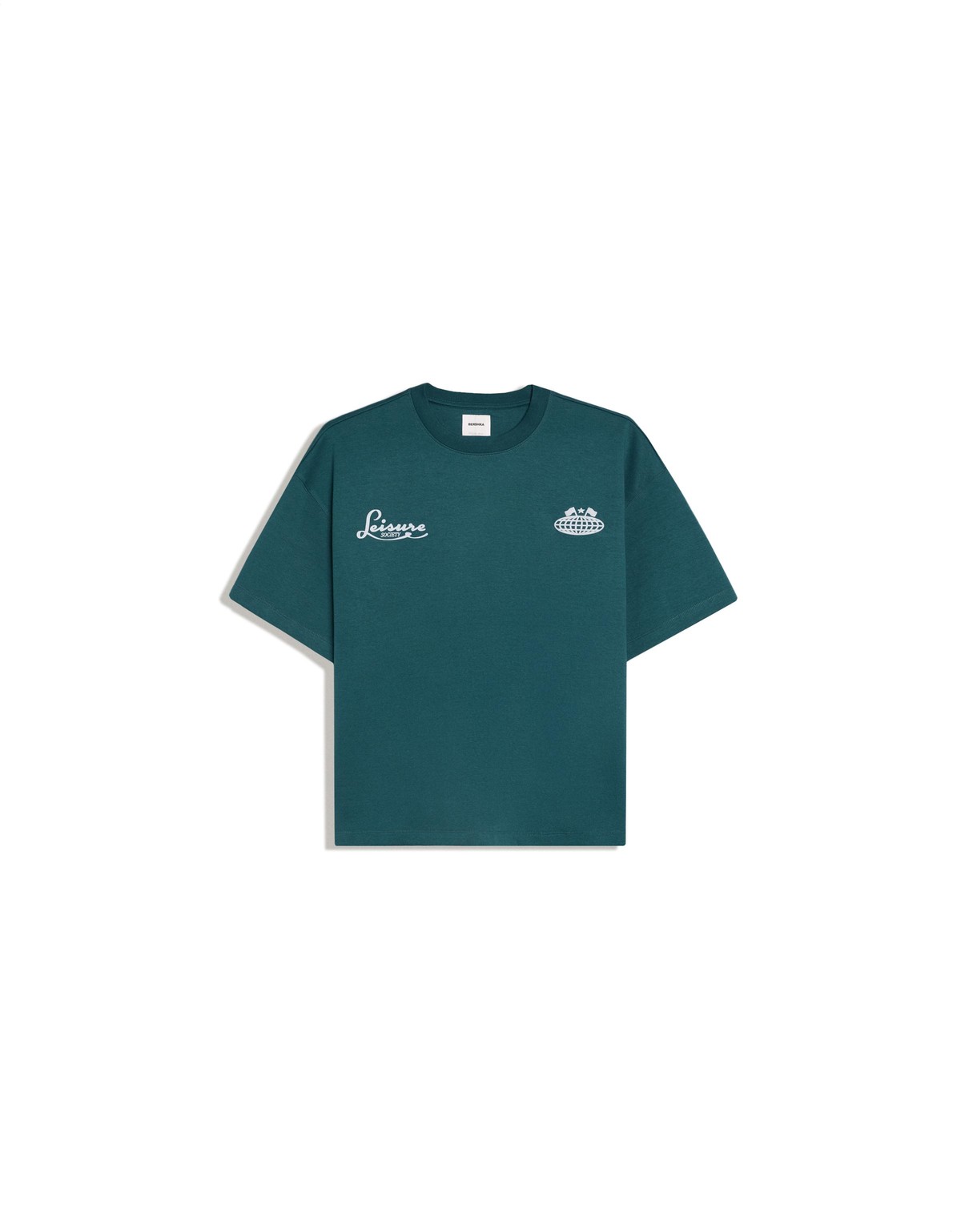 버쉬카 프린트 라운드넥 반팔 티셔츠 4123/190 GREEN