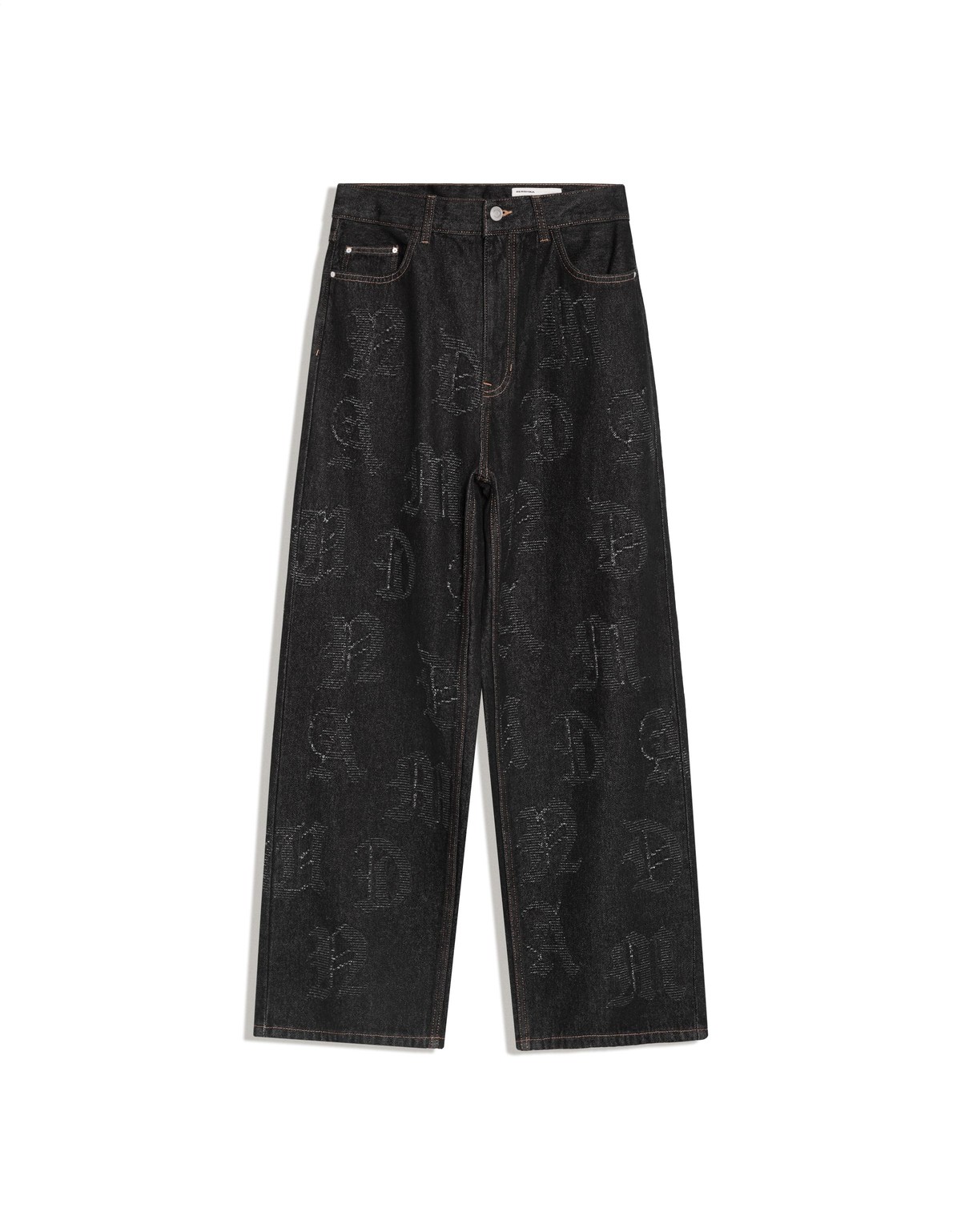 버쉬카 배기 자카드 블랙 데님 팬츠 4026/180 BLACK