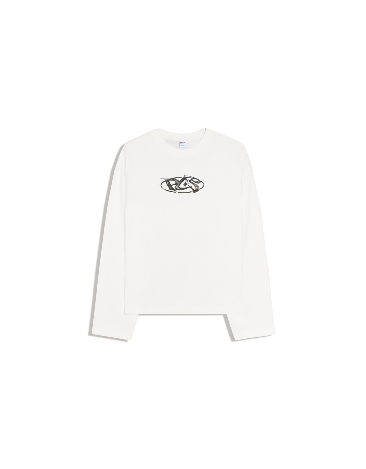 버쉬카 그래픽 프린트 크루넥 긴팔 티셔츠 3789/116 OFF WHITE