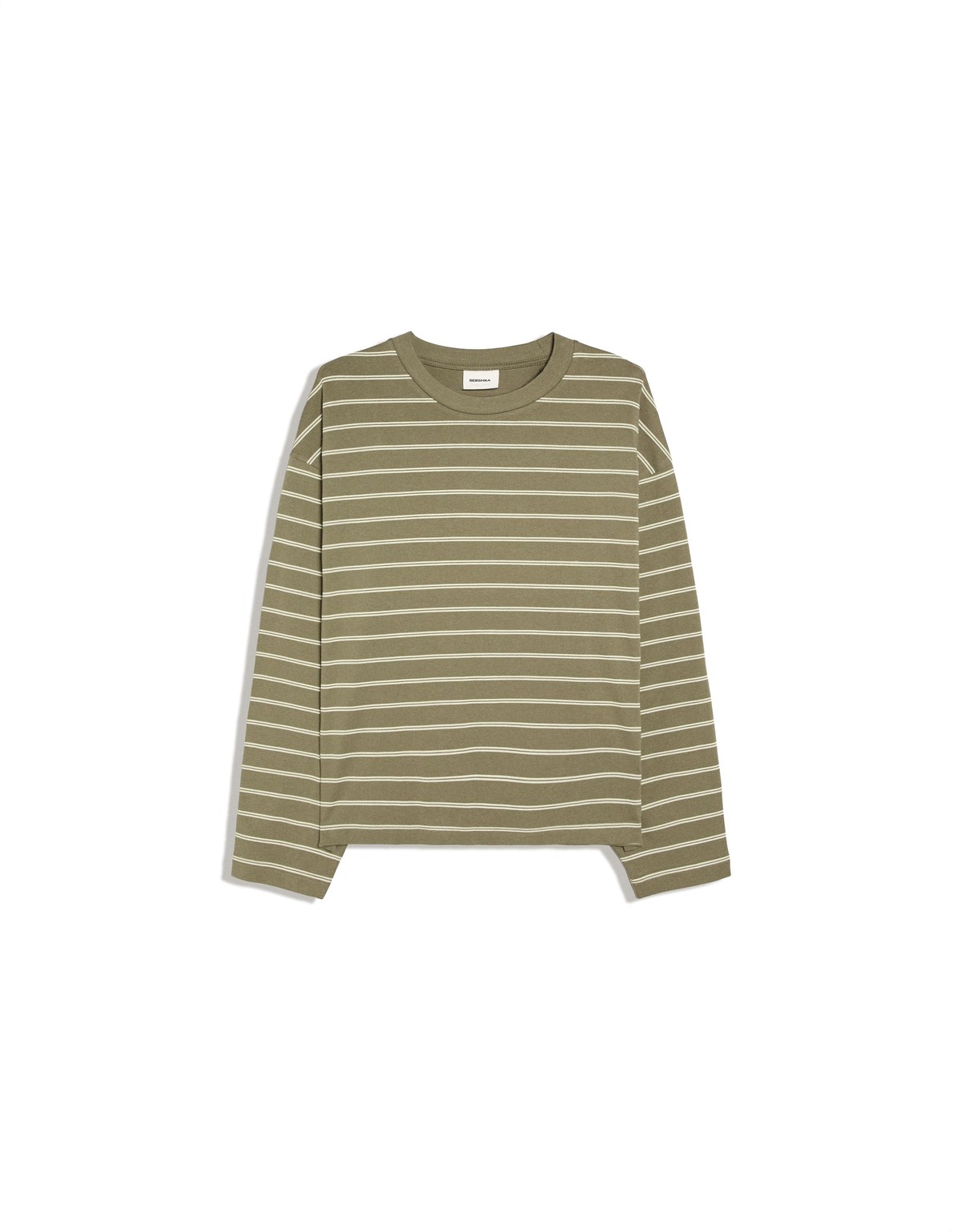 버쉬카 스트라이프 프린트 긴팔 티셔츠 3490/538 KHAKI