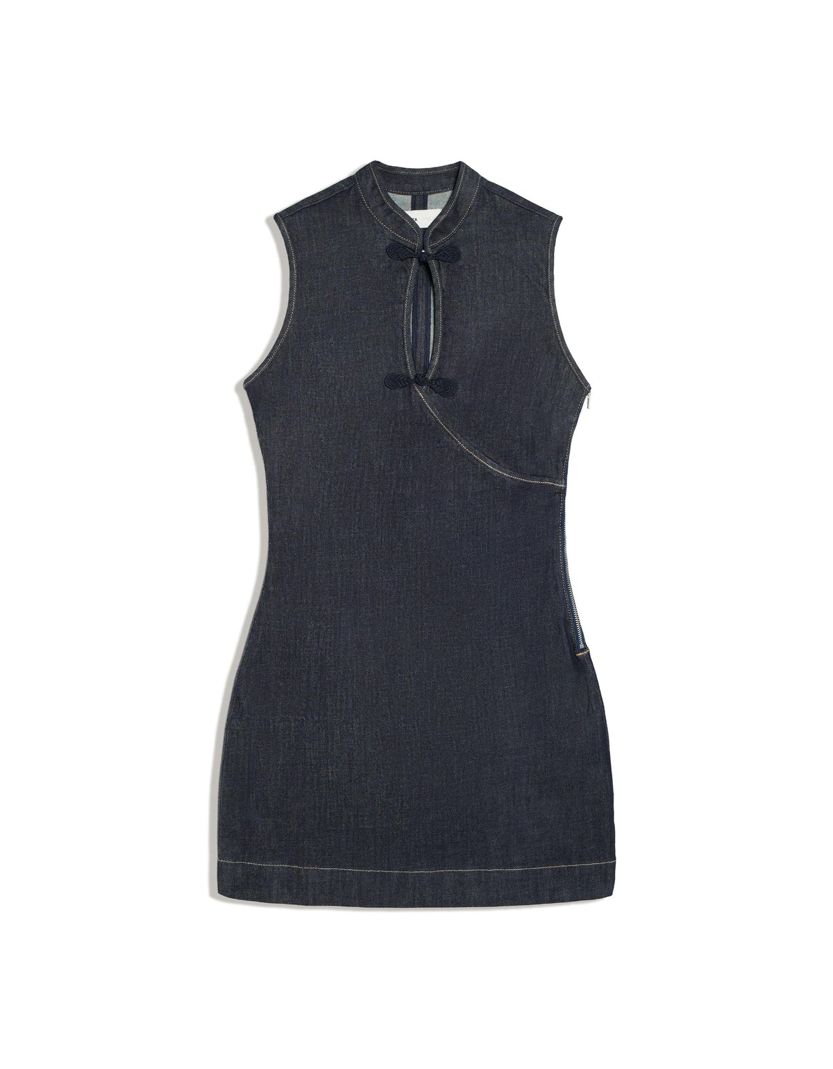 버쉬카 민소매 클래스프 미니 데님 원피스 3028/388 NAVY