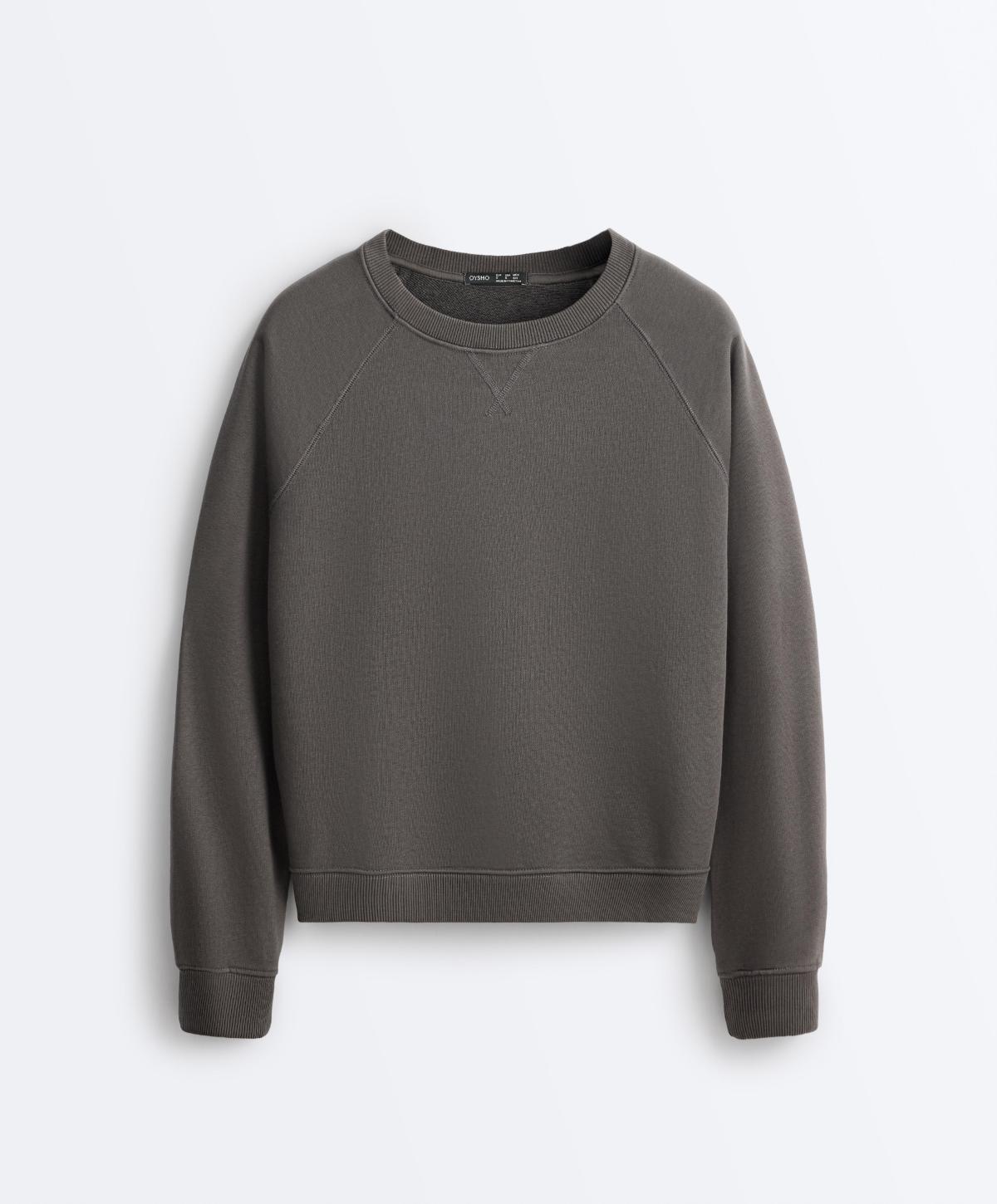 오이쇼 코튼 혼방 크루넥 스웨트셔츠 5501/344/200 ANTHRACITE