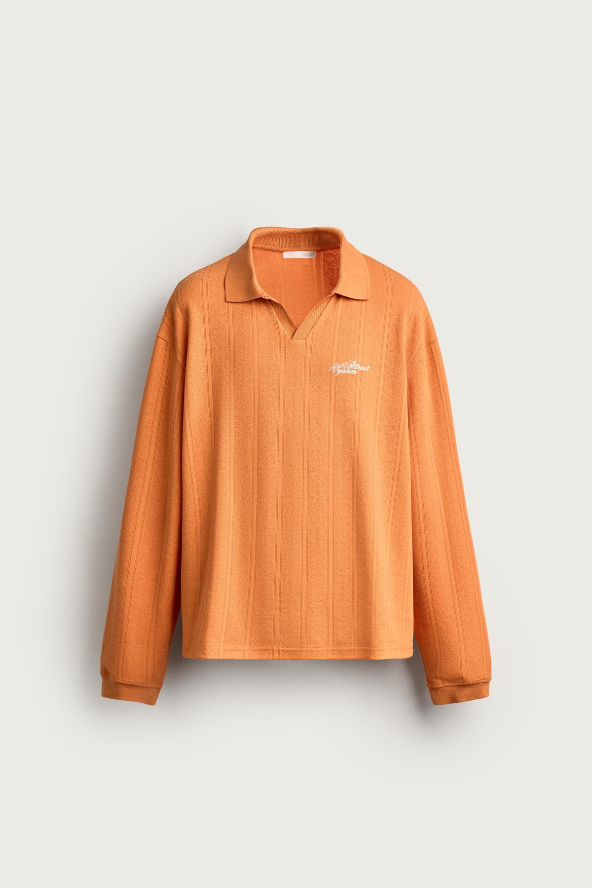 자라 텍스트 자카드 긴팔 폴로셔츠 4087/367/634 BURNT ORANGE