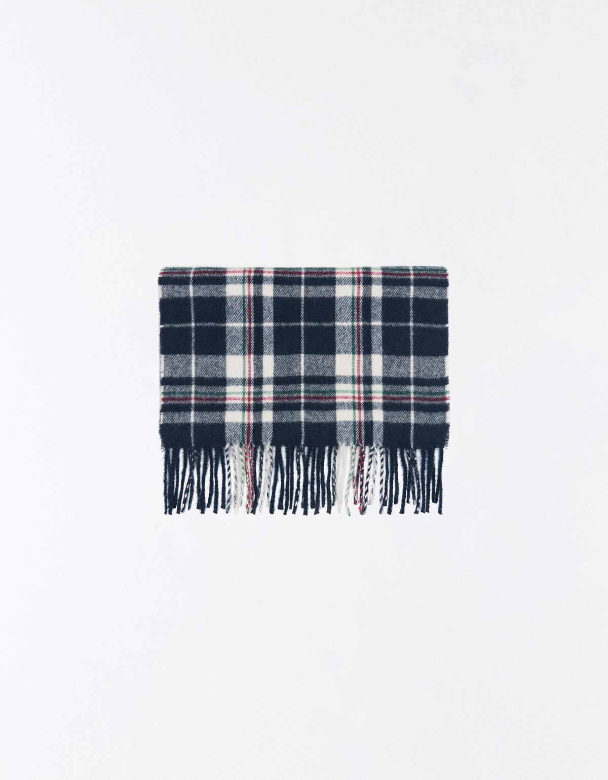 버쉬카 프린지 체크 머플러 4453/423 NAVY