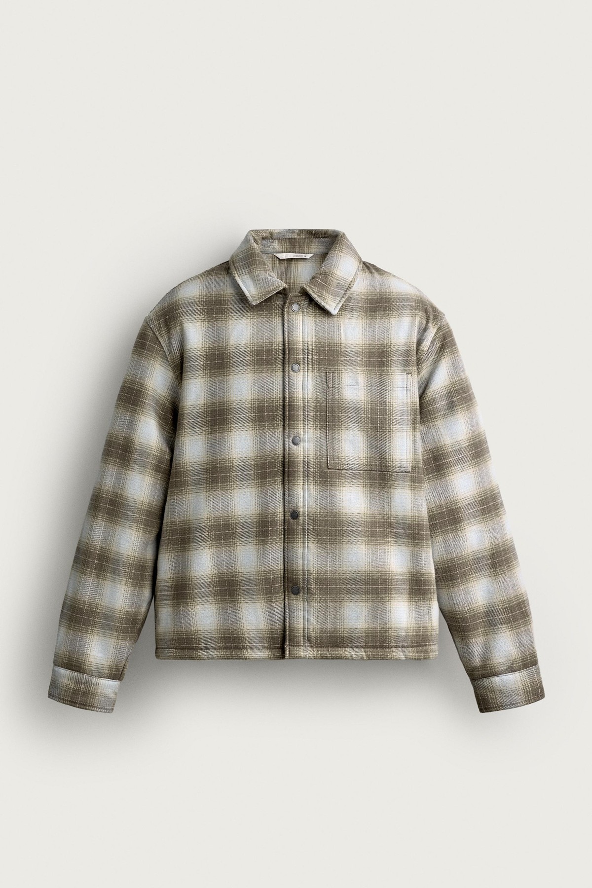 자라 릴렉스핏 체크 시어링 오버셔츠 4302/324/102 GREY / TAN
