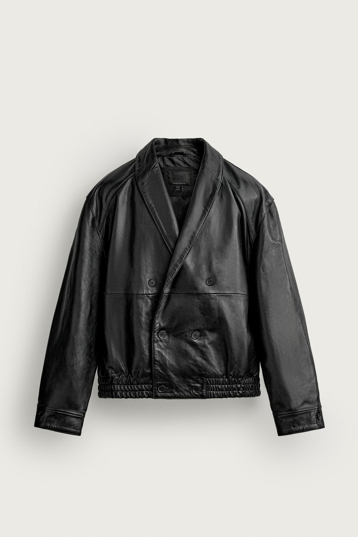 자라 크롭 레더 숄칼라 블레이저 5388/101/800 BLACK