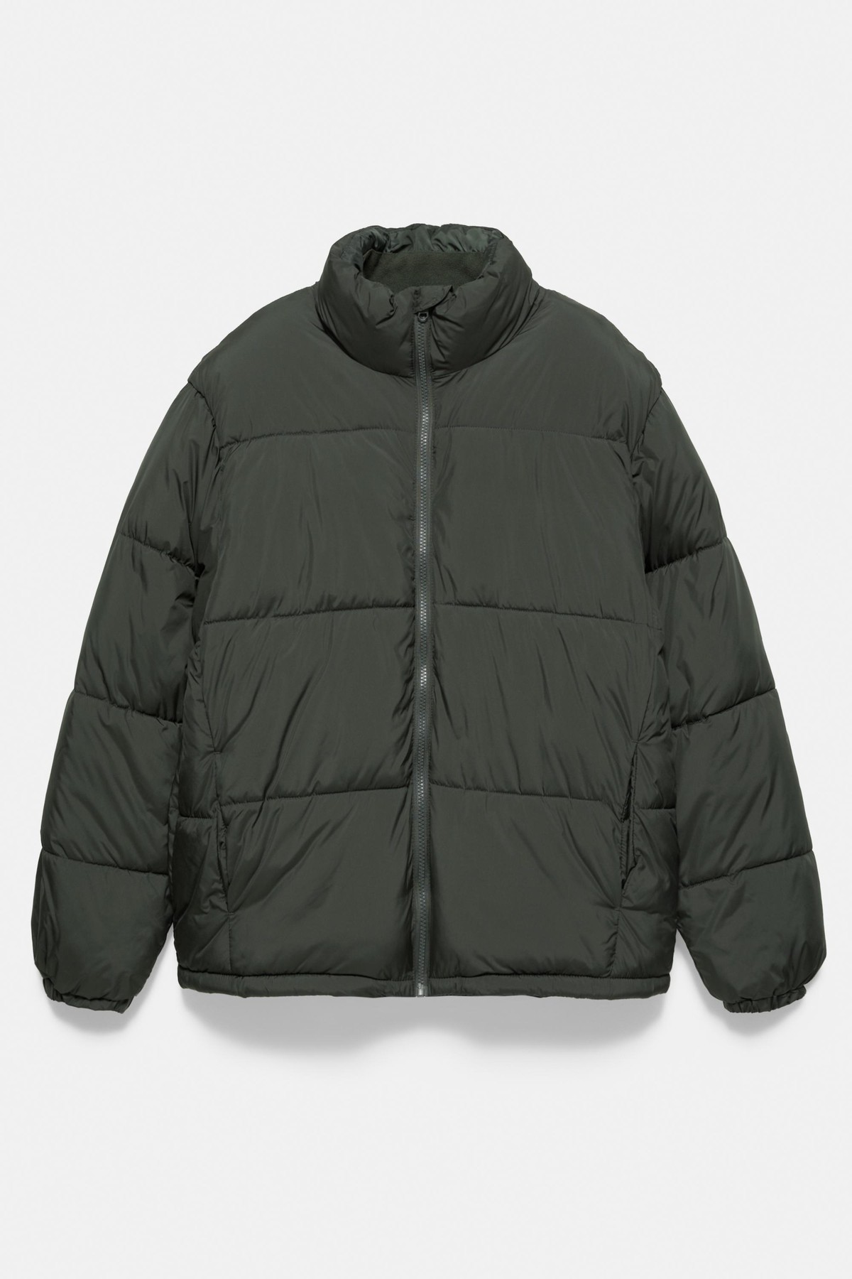 풀앤베어 하이넥 지퍼 숏 패딩 자켓 7720/509 GREEN MARL