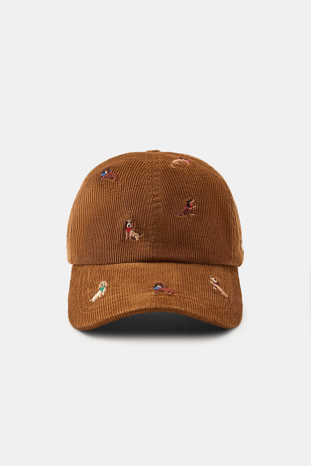 자라 강아지 자수 코듀로이 볼캡 1023/257/751 DARK CAMEL