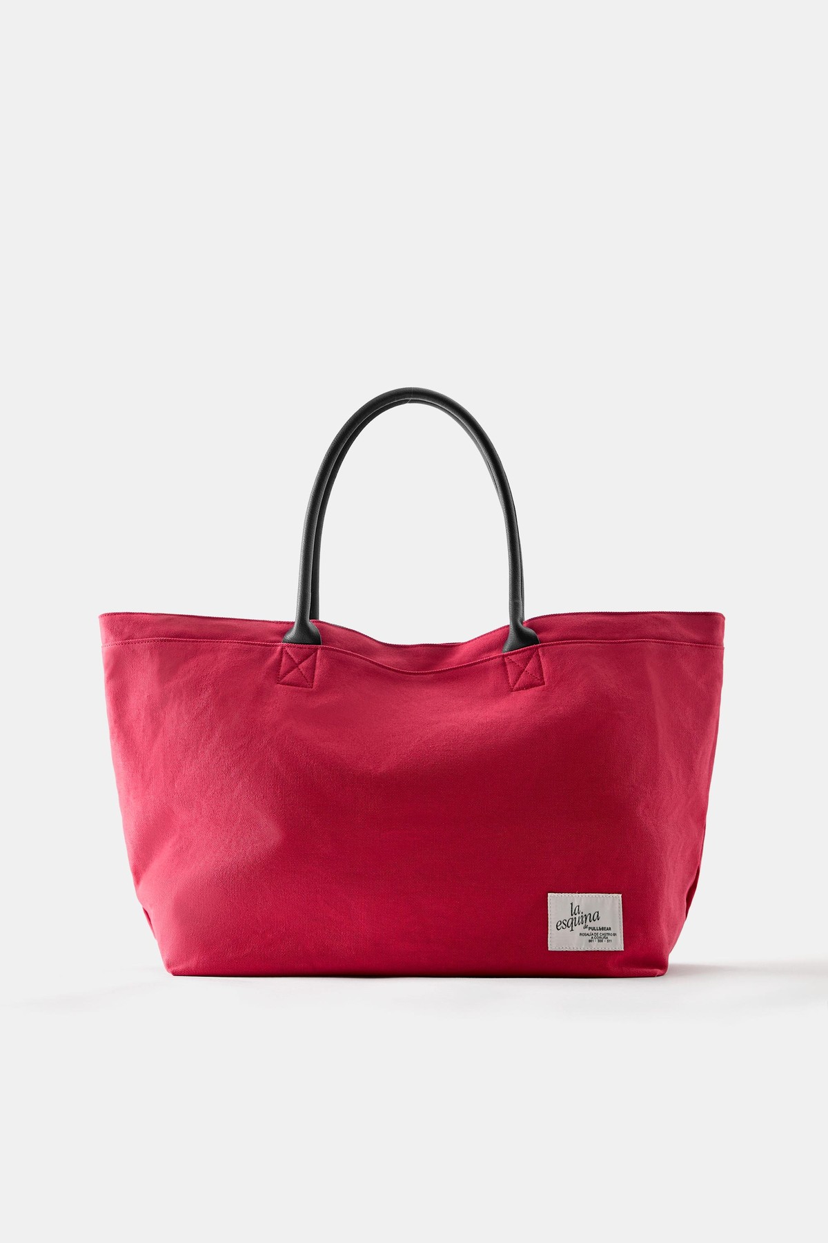 풀앤베어 라벨 캔버스 토트백 5038/840 RED