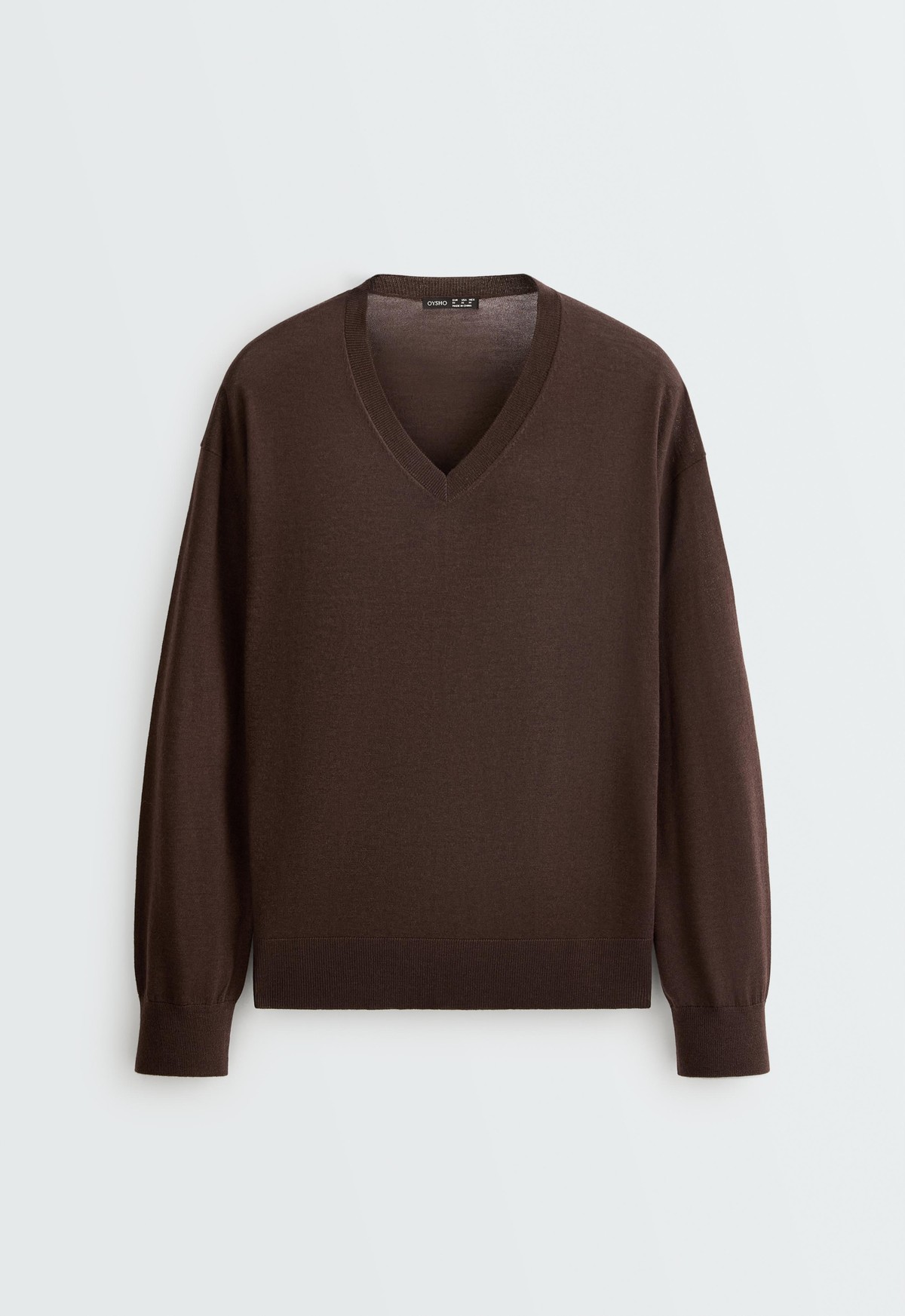 오이쇼 메리노울 V넥 긴팔 니트 스웨터 6189/675/709 DARK REDDISH-BROWN