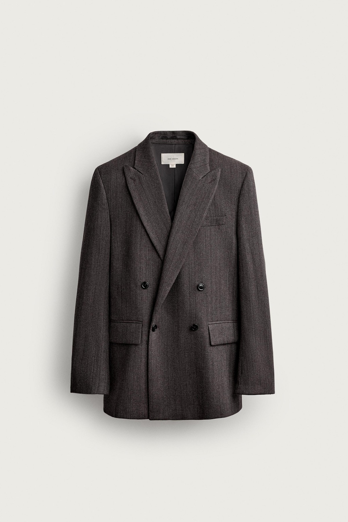 자라 울 100% 더블 테일러드 자켓 1300/635/811 LIGHT GREY