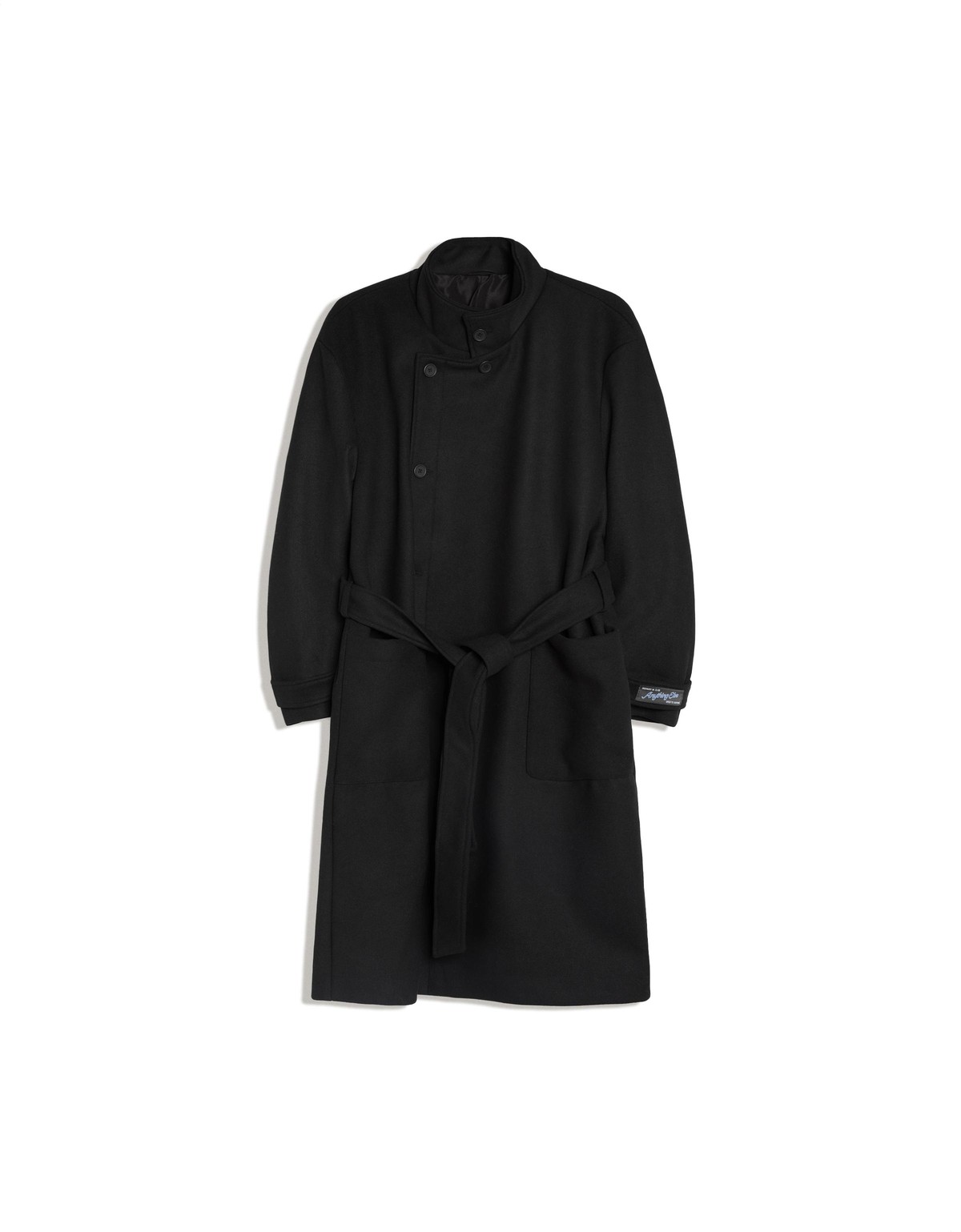 버쉬카 하이넥 벨트 롱 코트 3129/752 BLACK