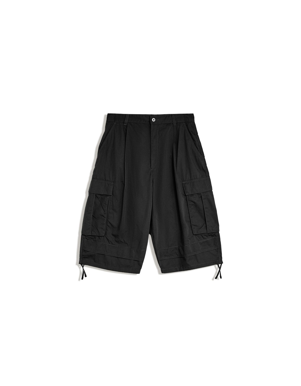 버쉬카 슈퍼 배기 카고 버뮤다 팬츠 4259/053 BLACK