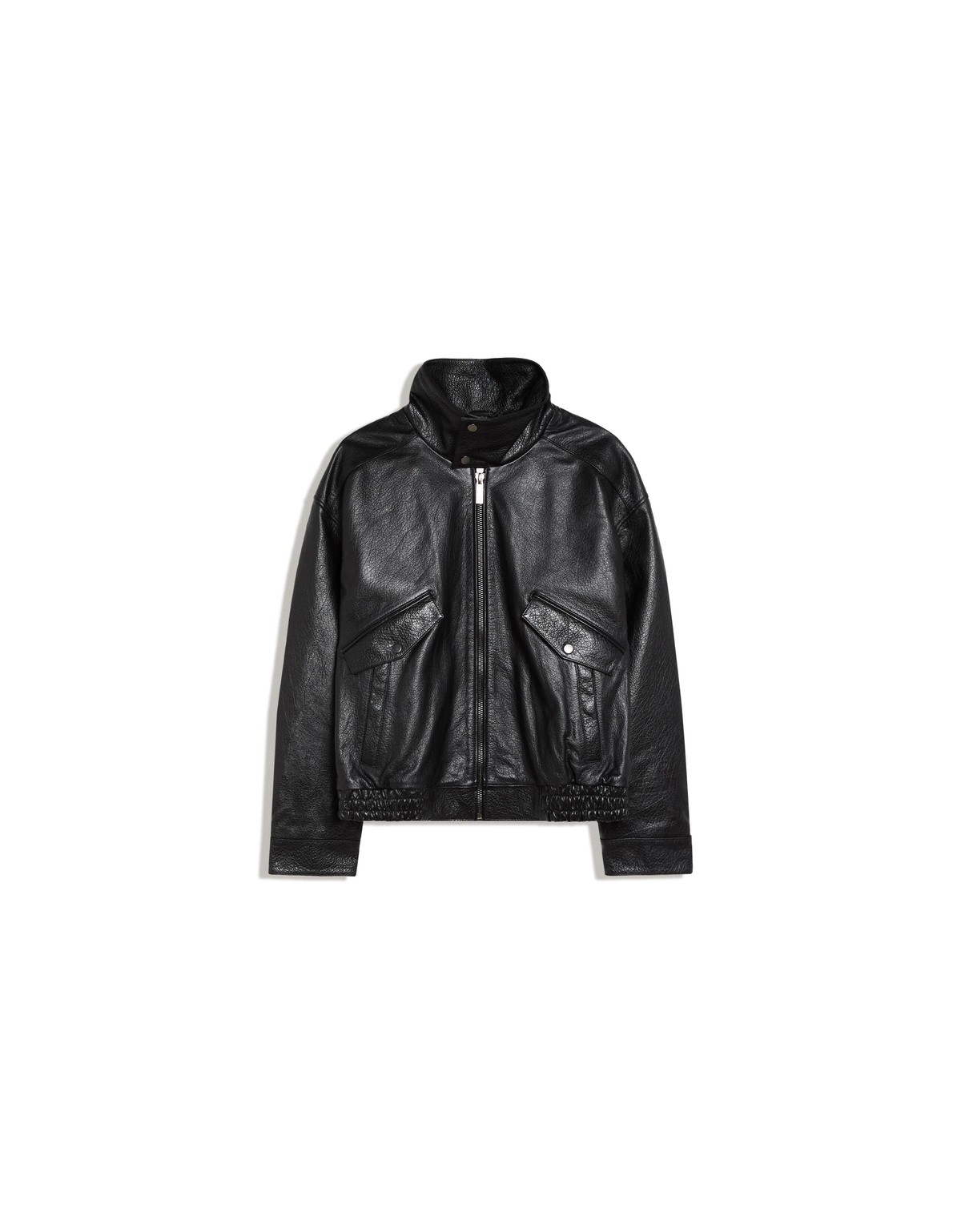 버쉬카 레더 퍼넬넥 봄버 자켓 3520/726 BLACK