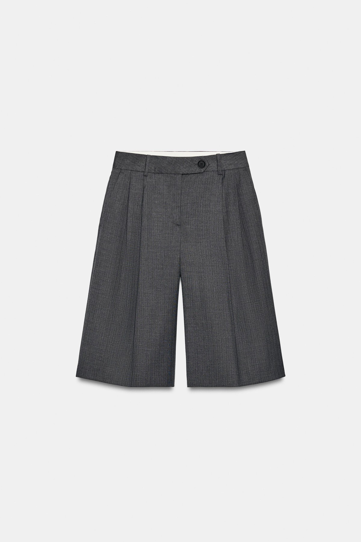 자라 플리츠 롱 버뮤다 팬츠 8741/236/803 GREY MARL