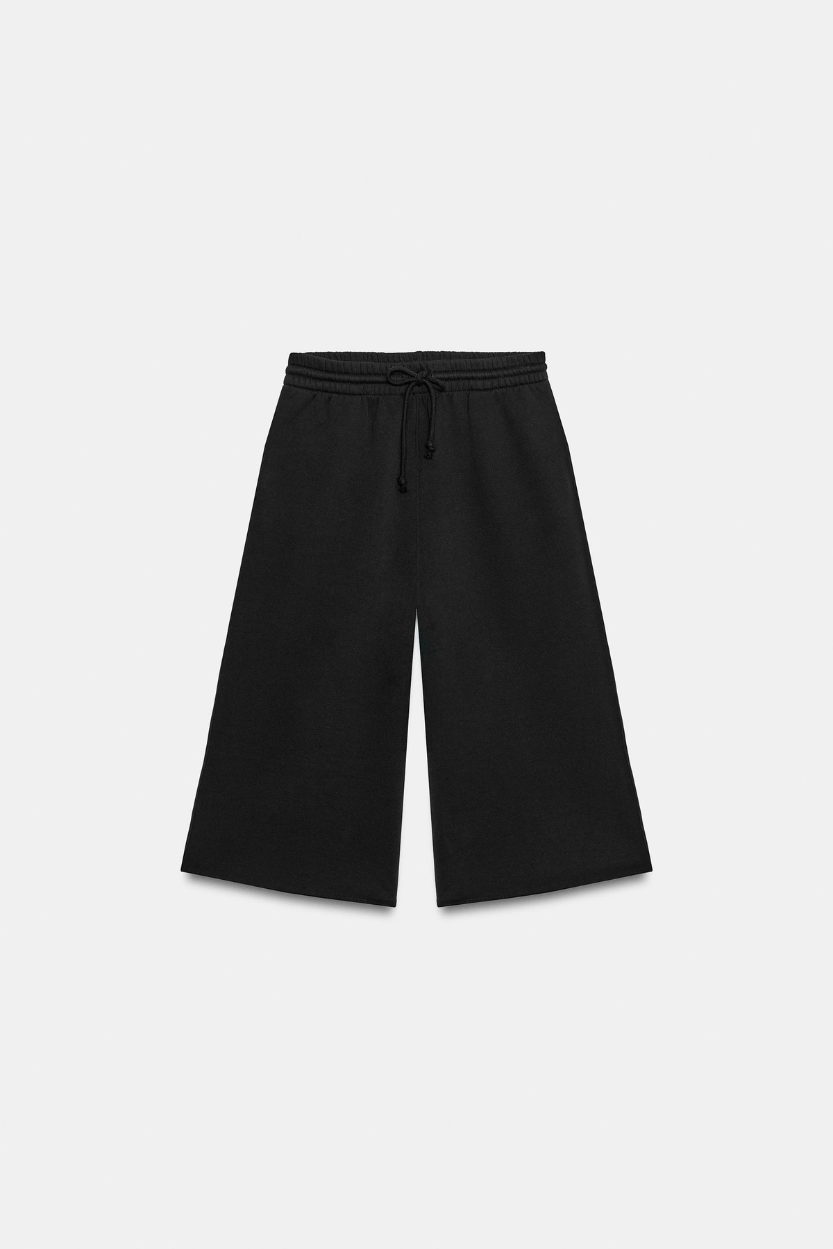 자라 롱 와이드 플러시 버뮤다 팬츠 4174/831/800 BLACK