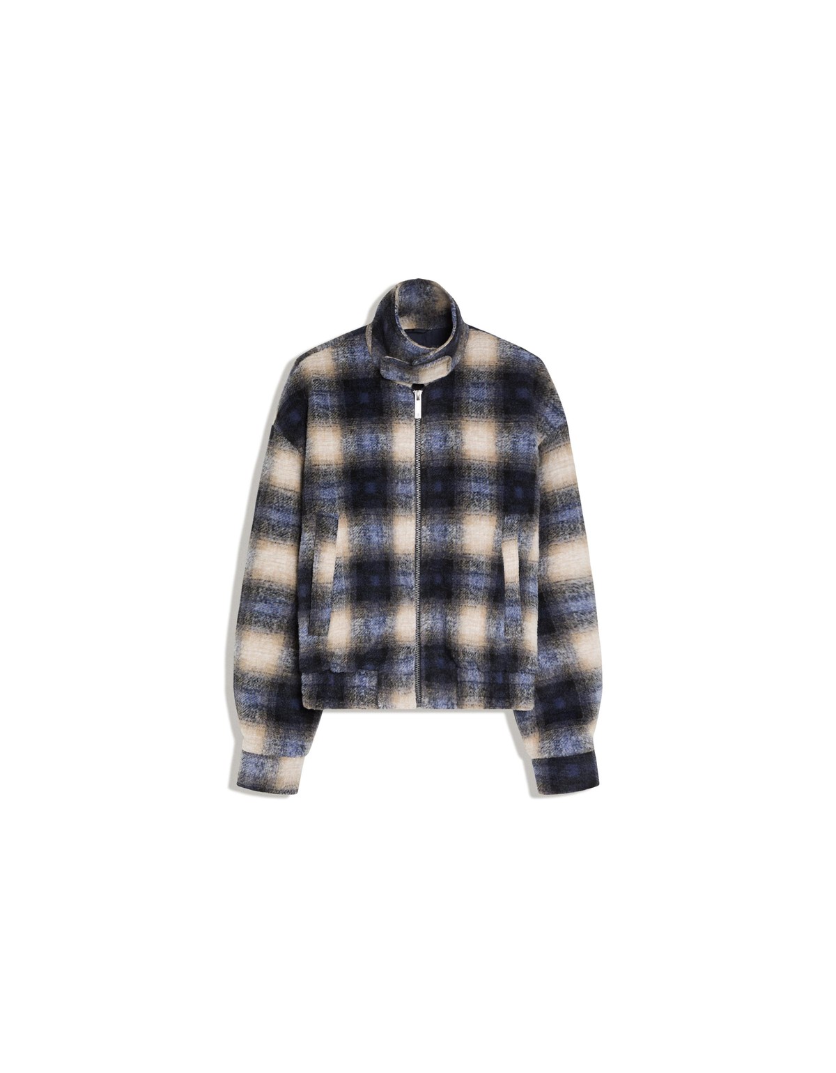 버쉬카 하이넥 펠트 이펙트 봄버 재킷 3334/758 DARK BLUE
